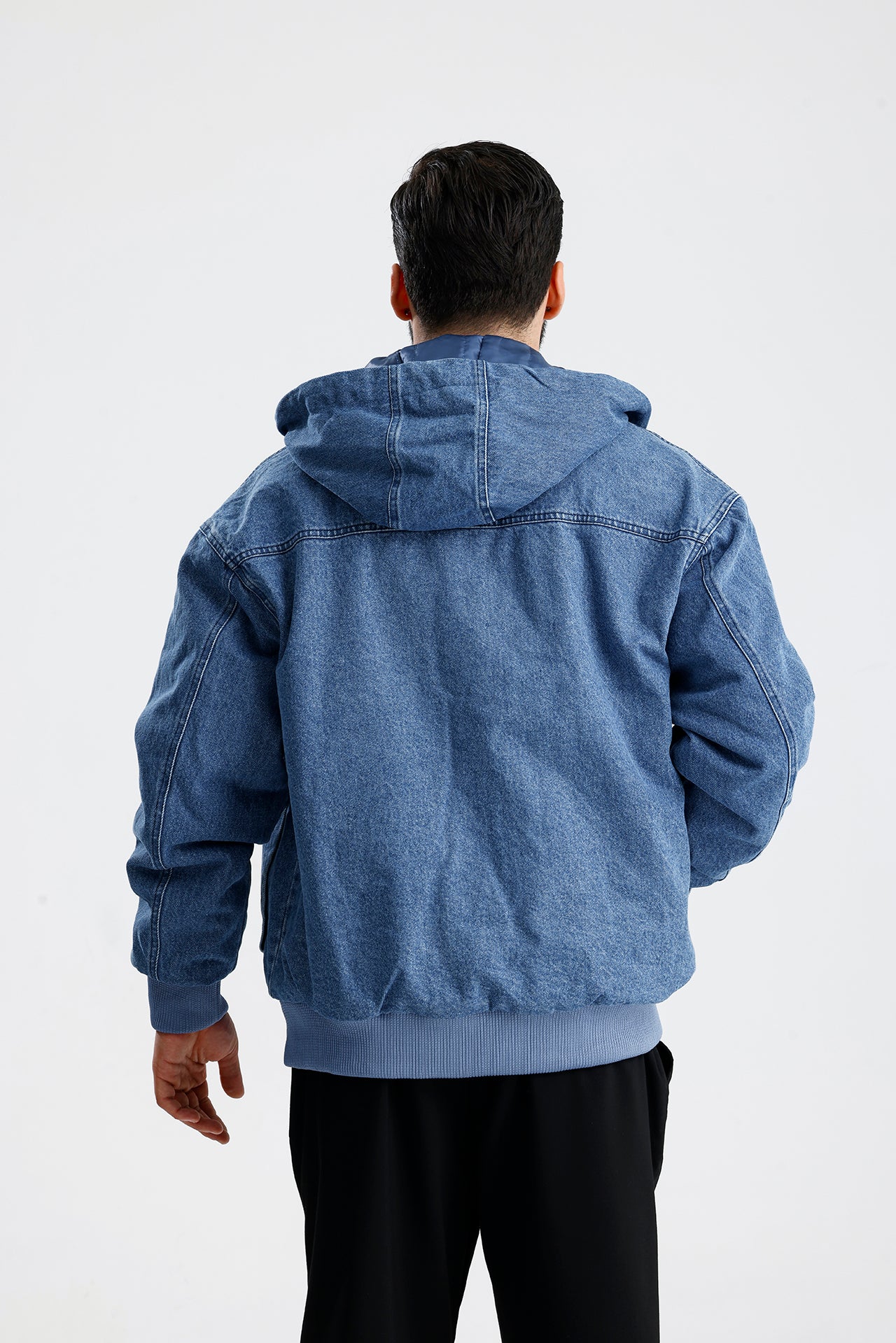 Kapüşonlu Yıkamalı Premium Kot Ceket