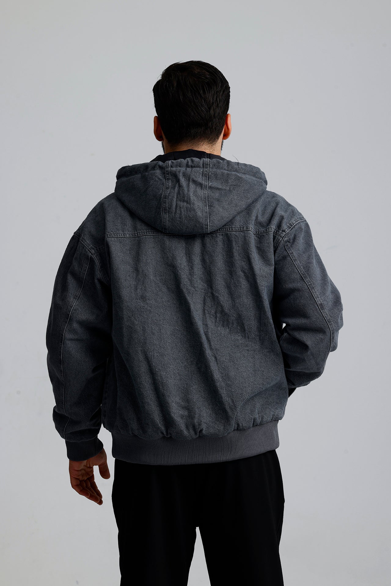 Kapüşonlu Yıkamalı Premium Kot Ceket