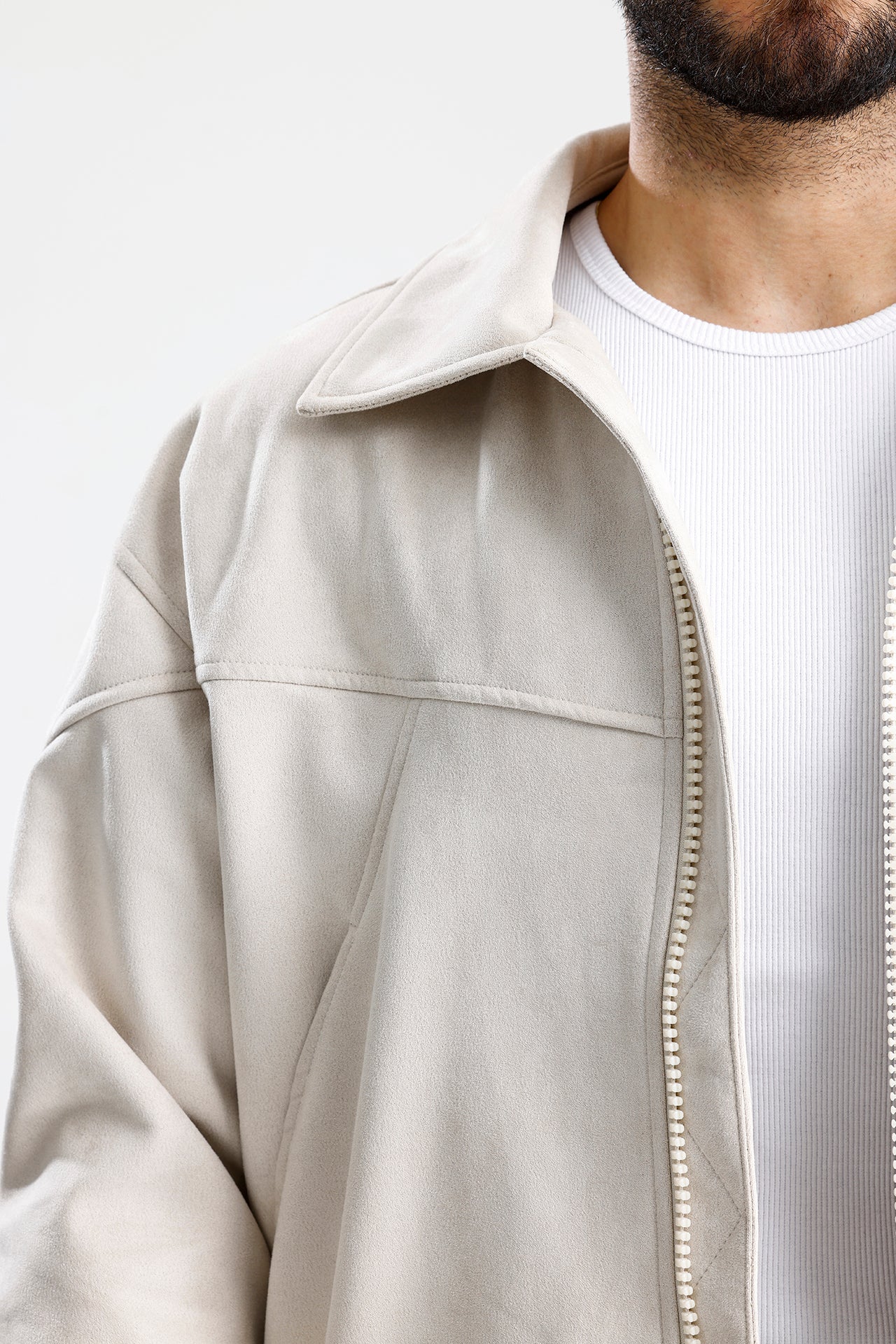 Süet Oversize Bomber Ceket