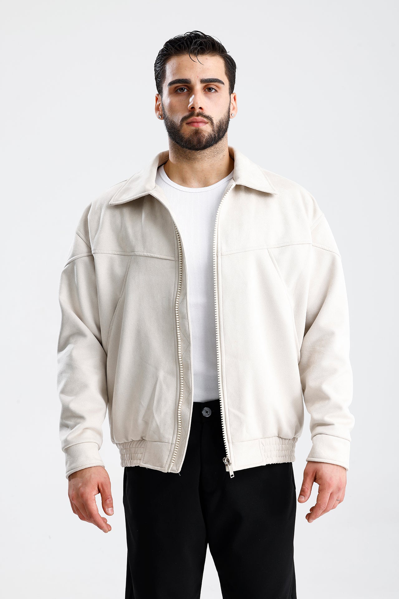 Süet Oversize Bomber Ceket