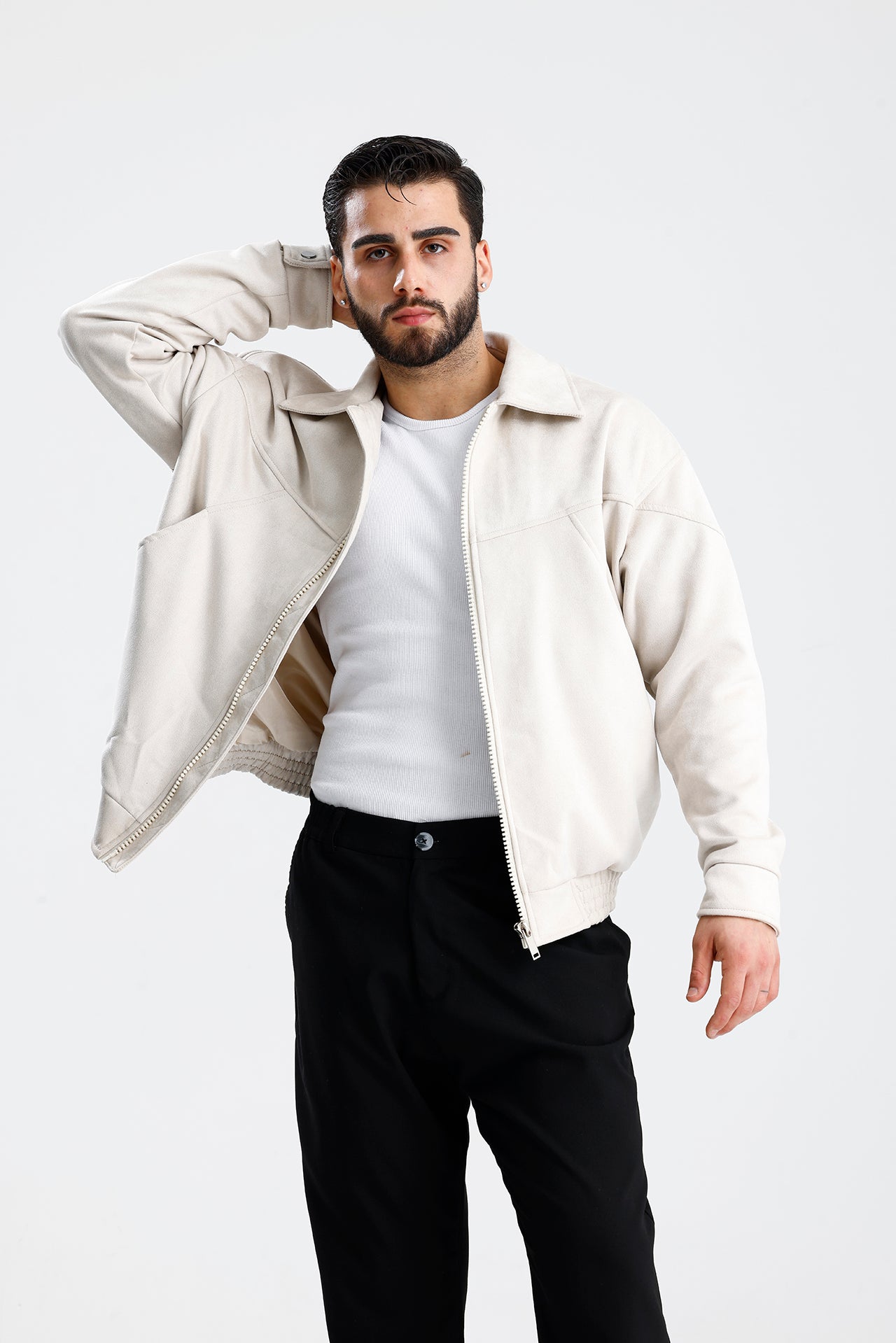 Süet Oversize Bomber Ceket