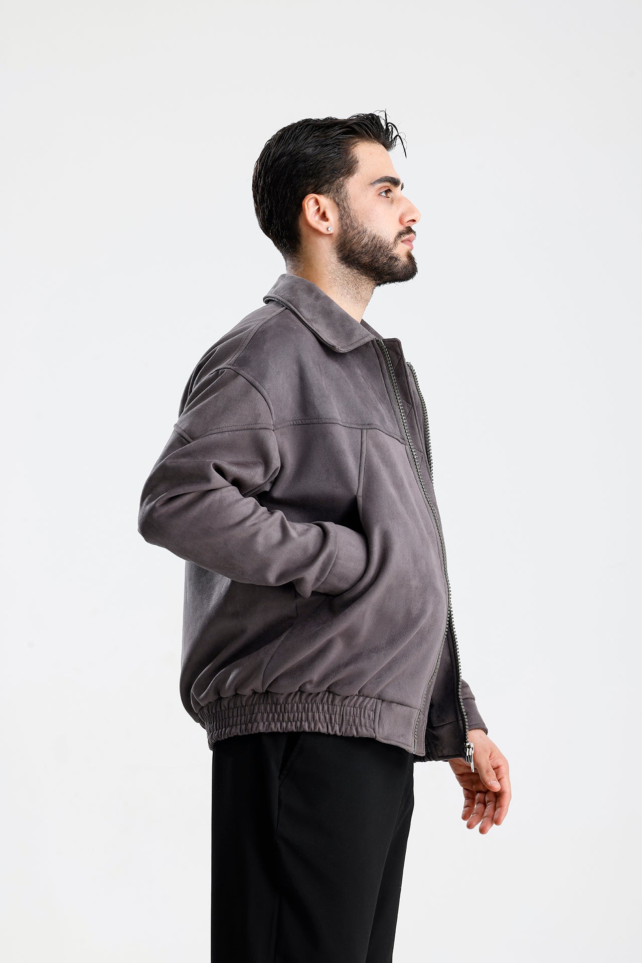 Süet Oversize Bomber Ceket