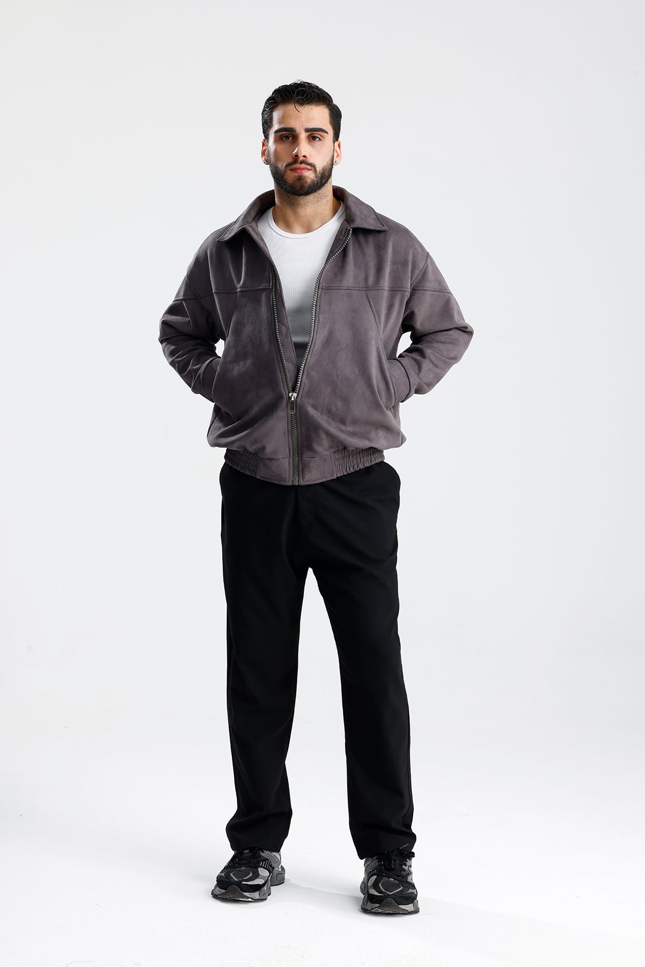 Süet Oversize Bomber Ceket