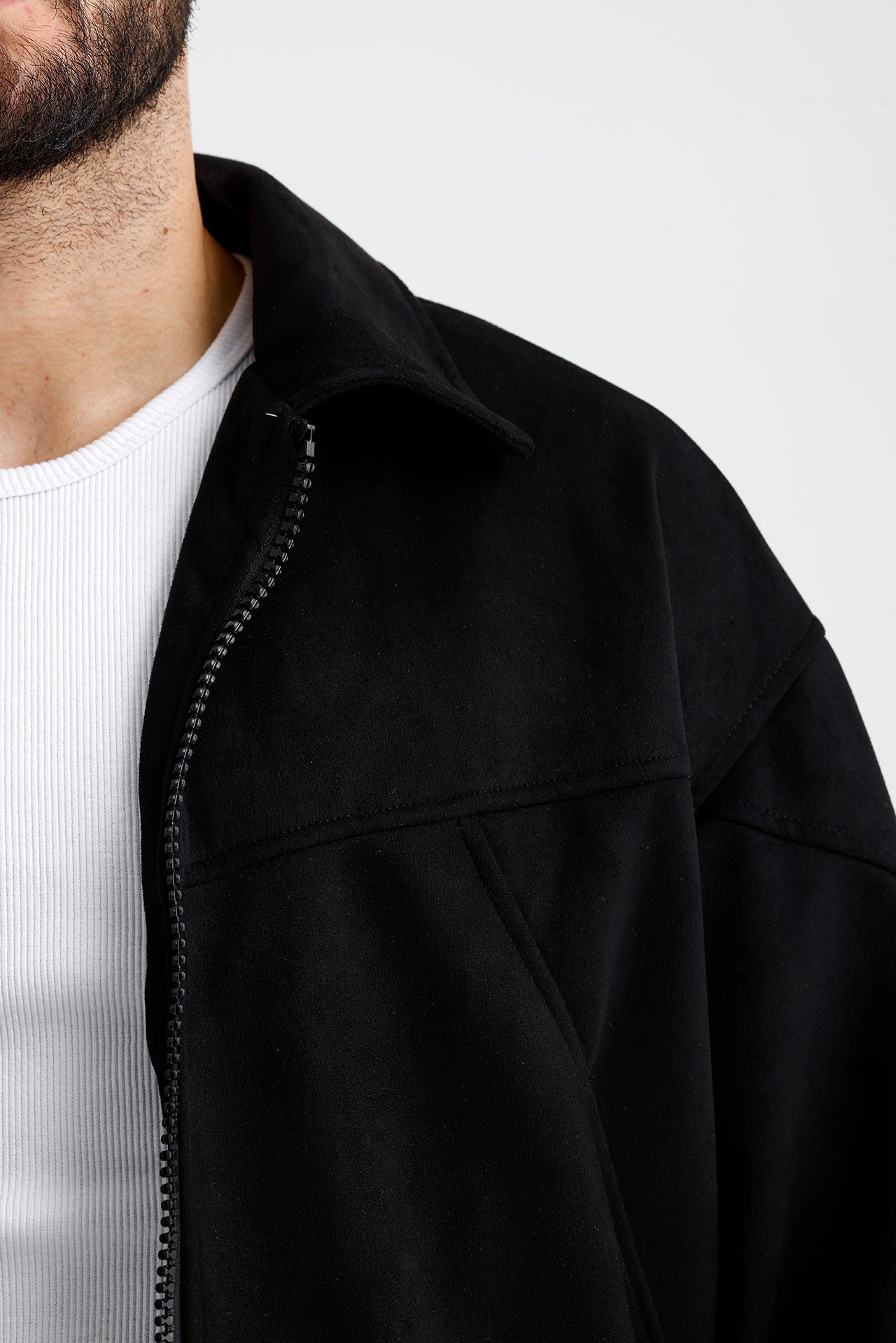 Süet Oversize Bomber Ceket