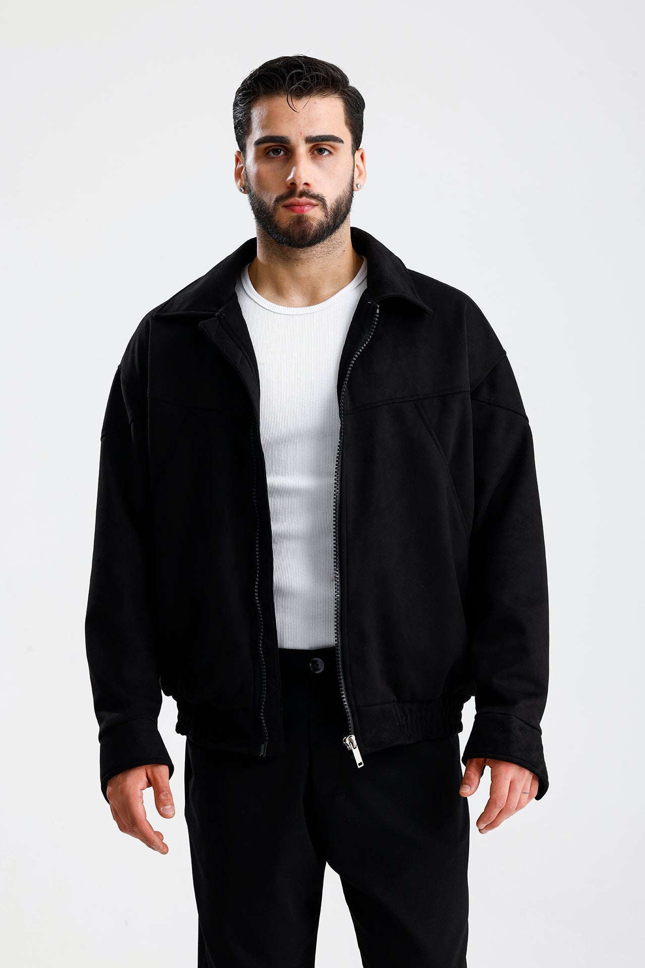Süet Oversize Bomber Ceket