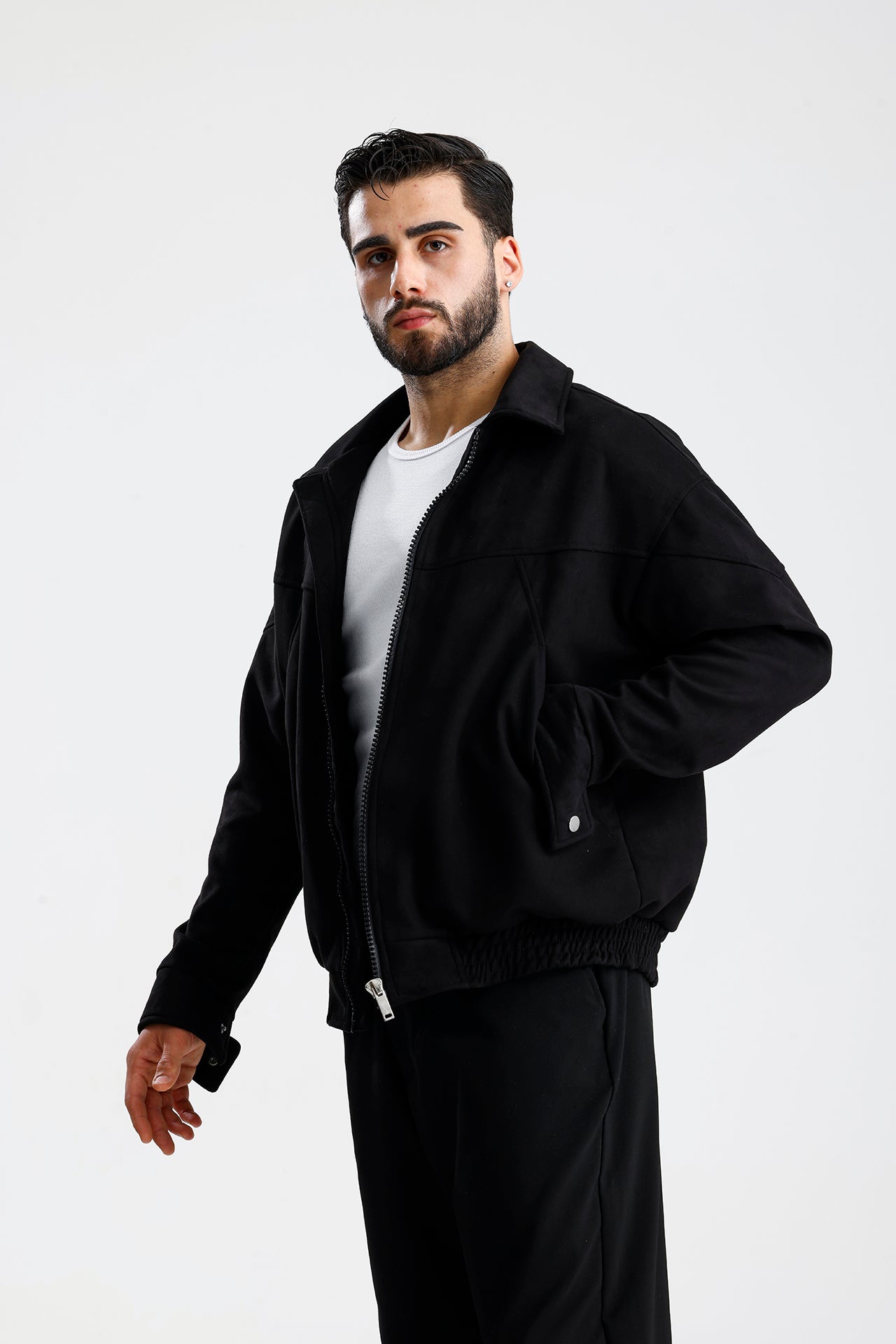 Süet Oversize Bomber Ceket