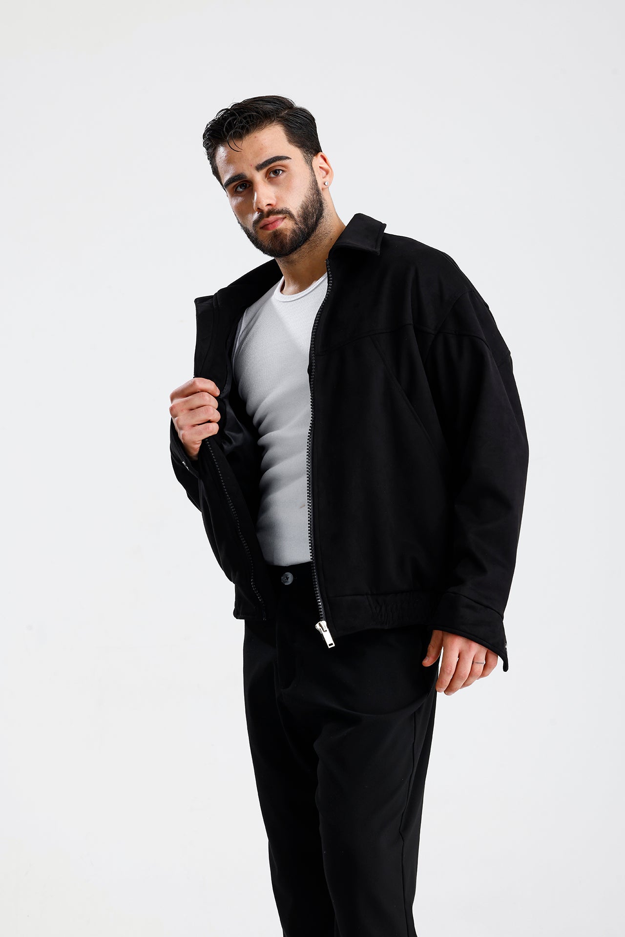 Süet Oversize Bomber Ceket