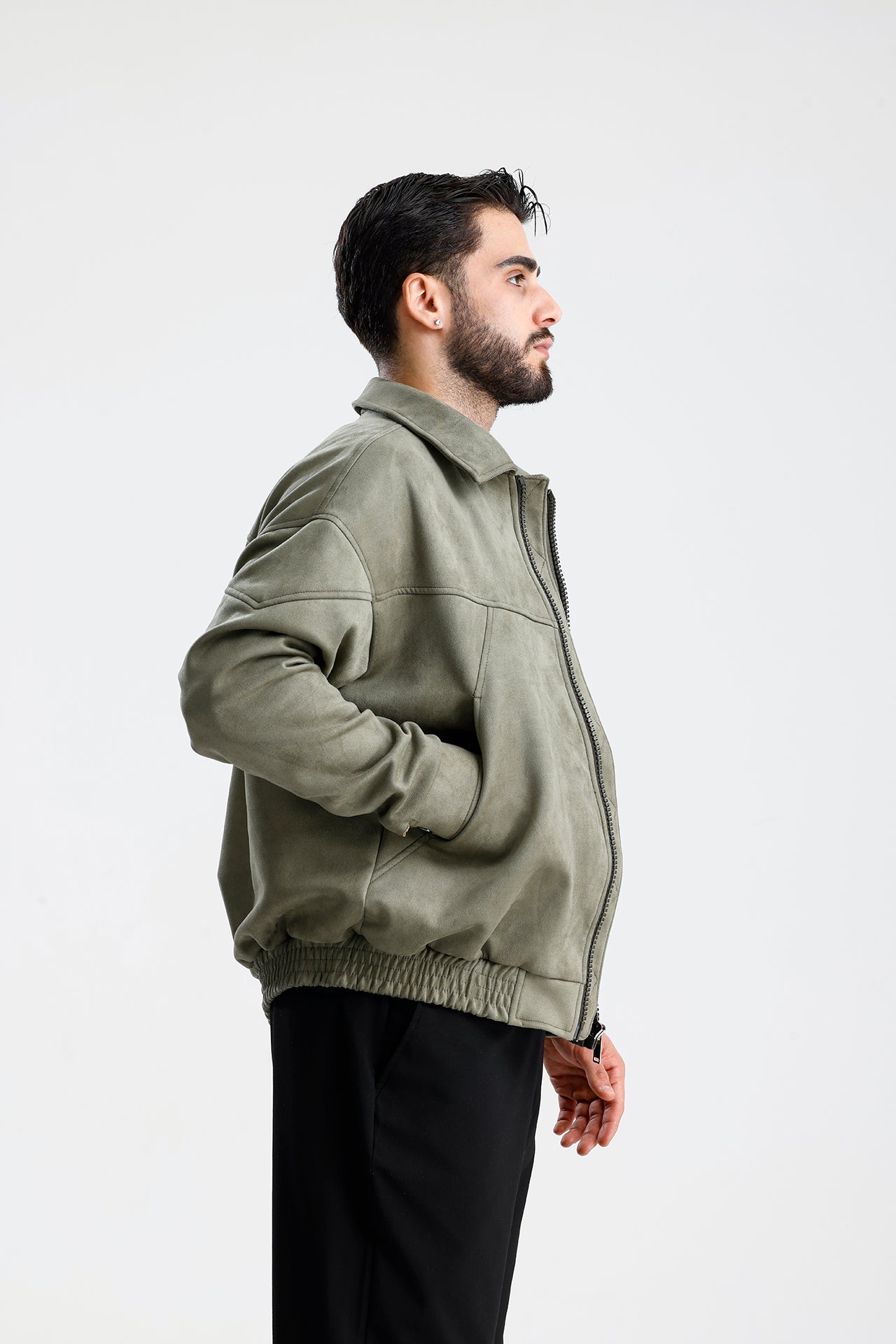 Süet Oversize Bomber Ceket