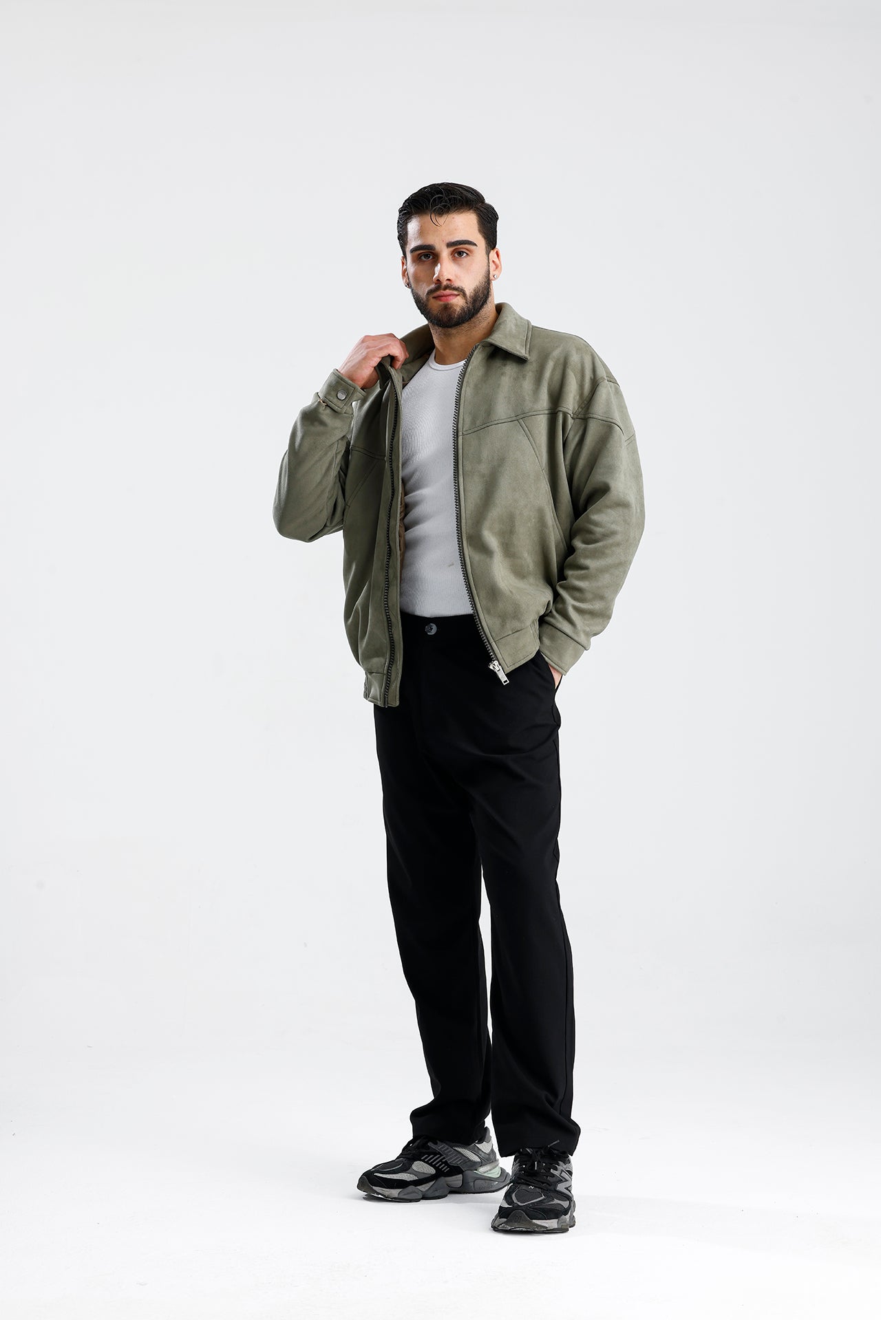 Süet Oversize Bomber Ceket