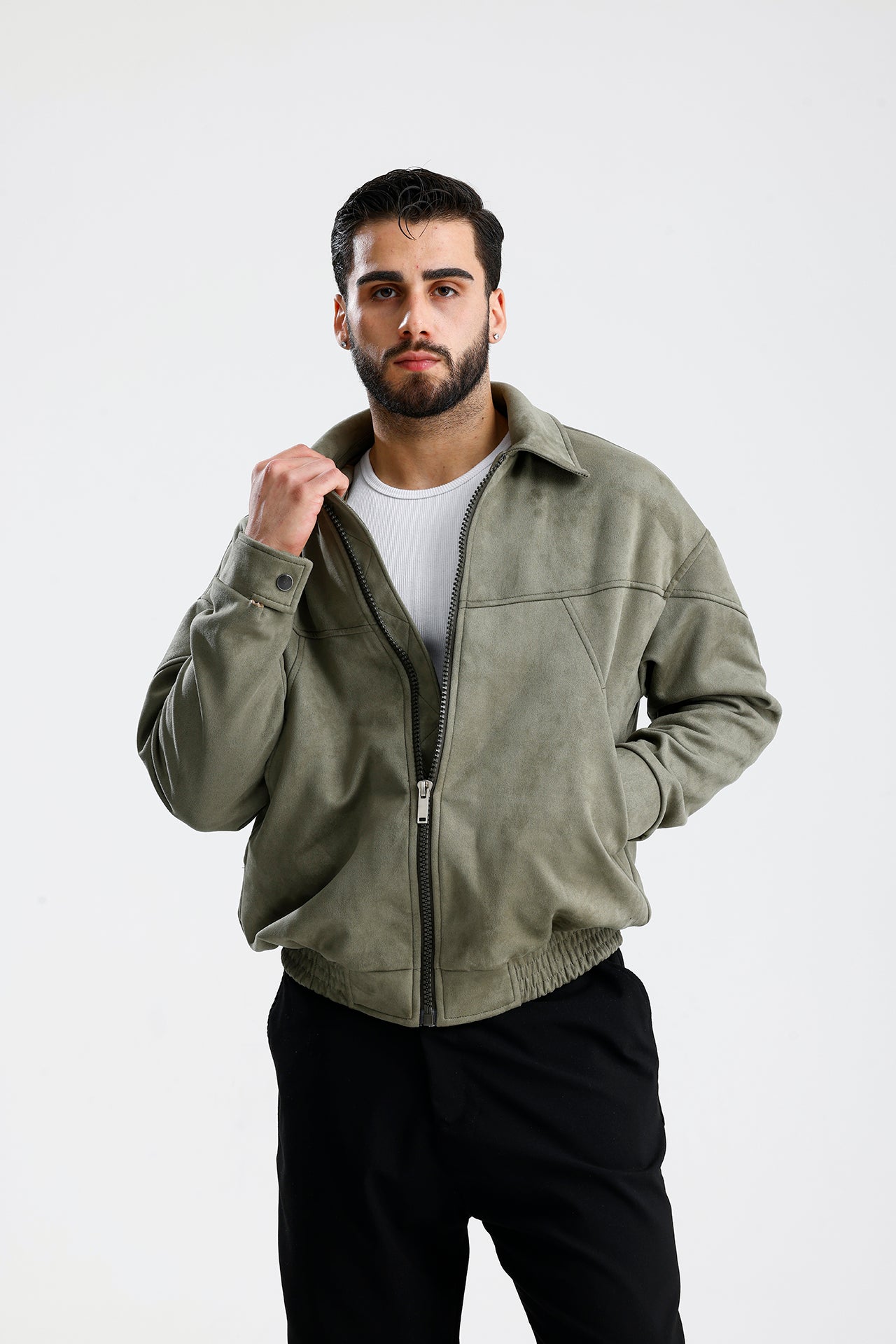 Süet Oversize Bomber Ceket