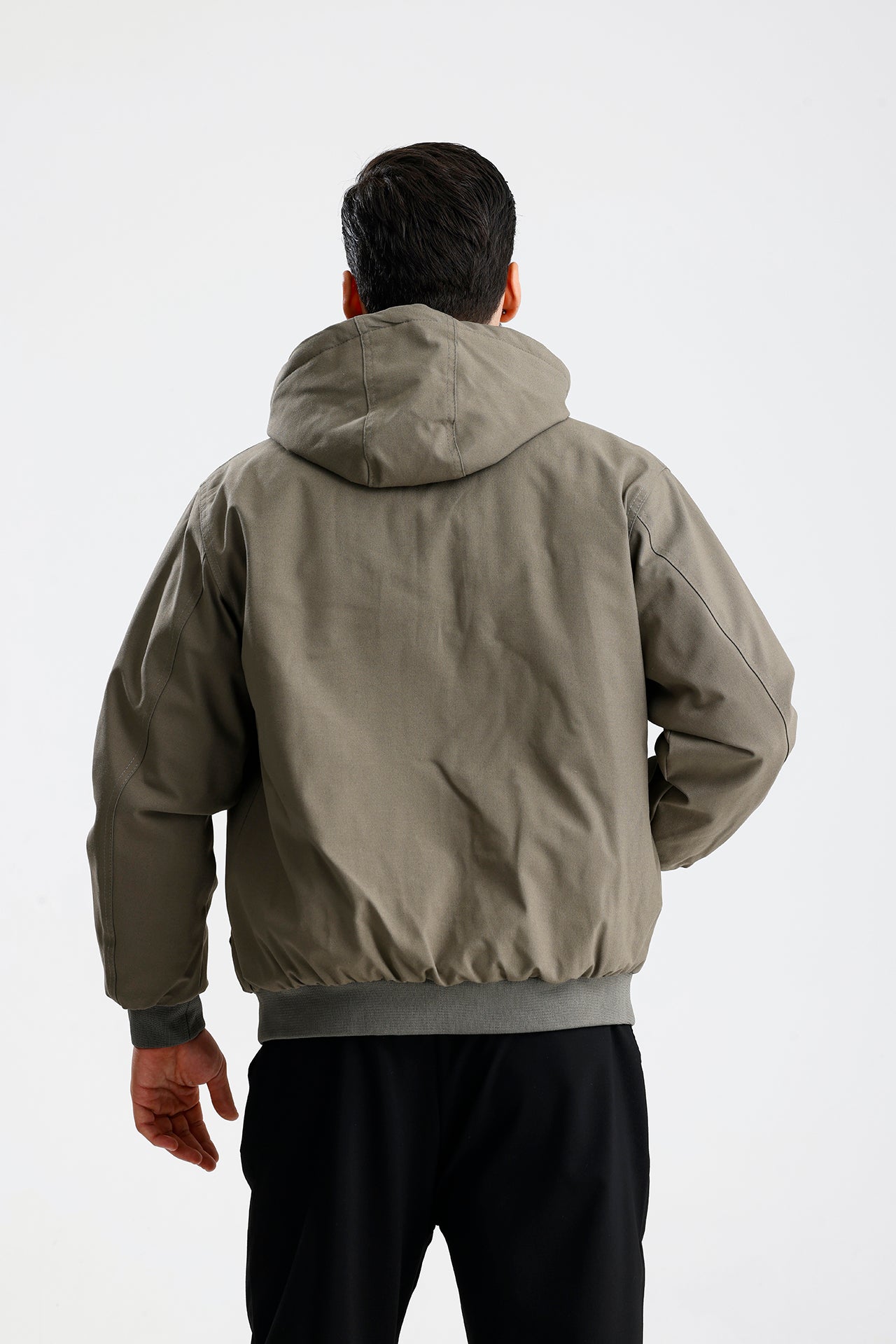 Gabardin Kapüşonlu Oversize Mont