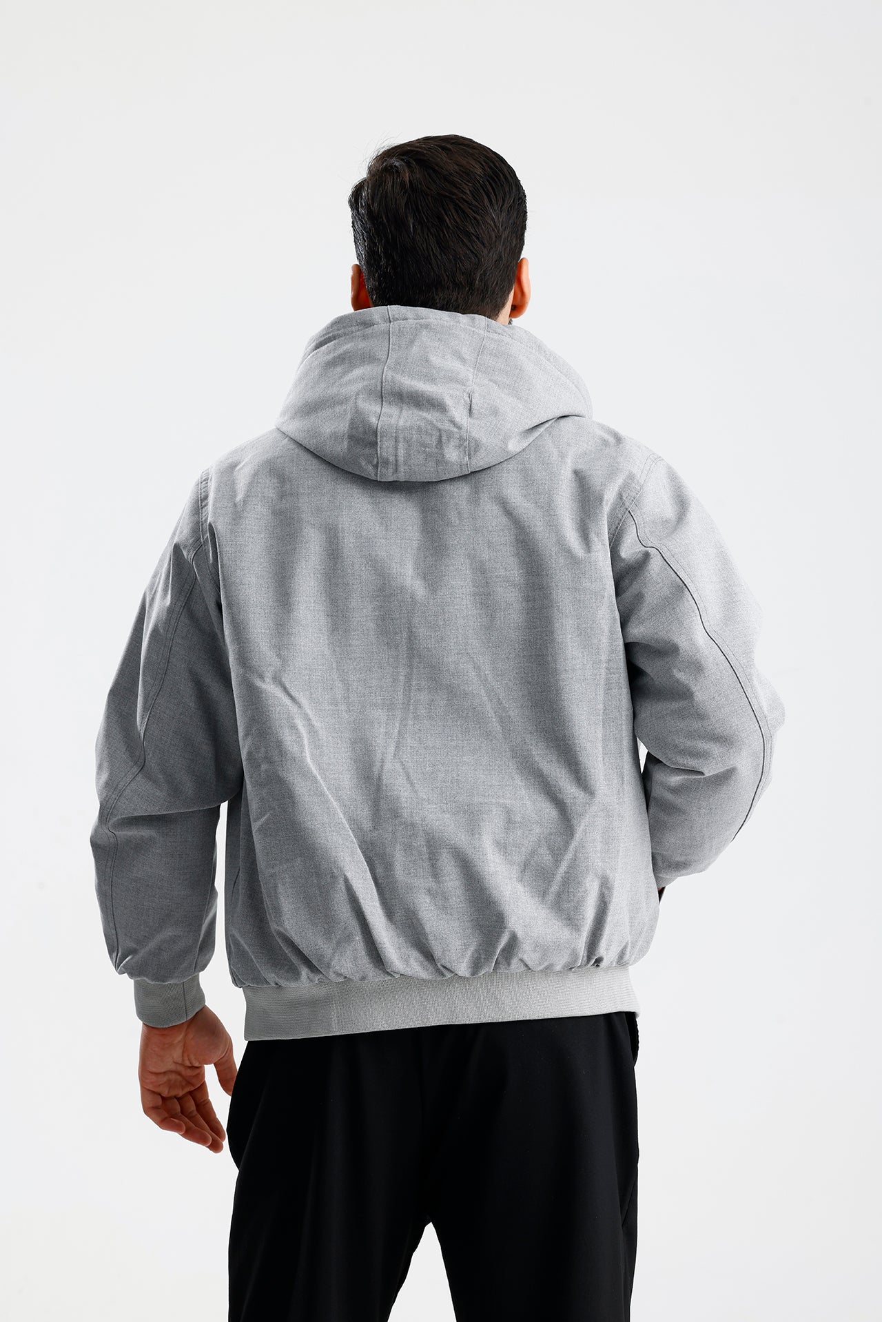 Gabardin Kapüşonlu Oversize Mont