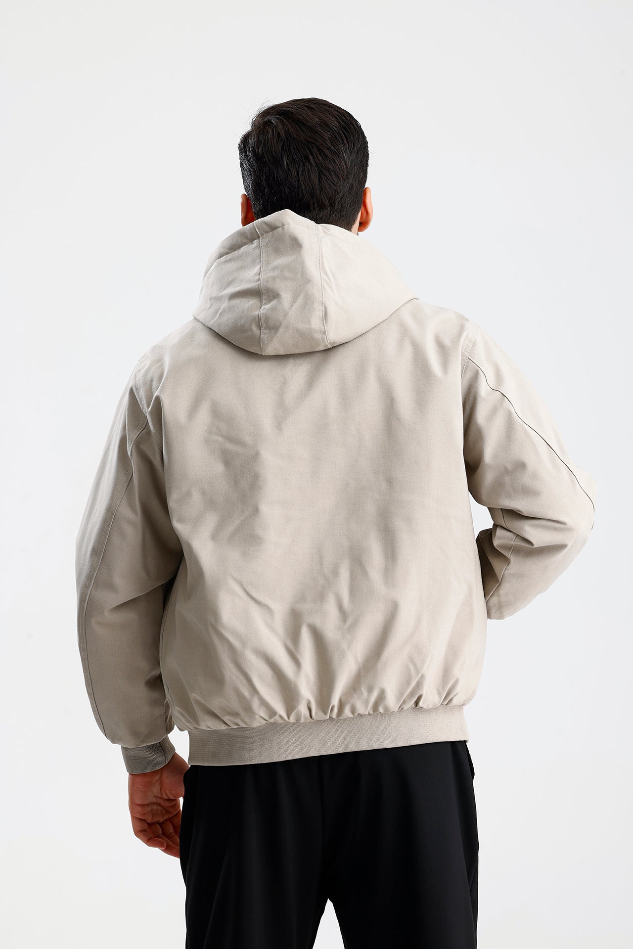 Gabardin Kapüşonlu Oversize Mont