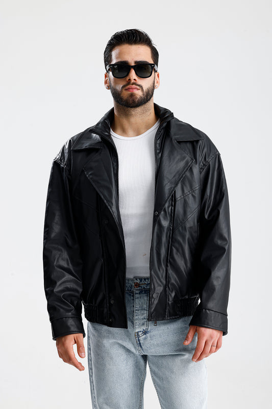 90's Kruvaze Vintage Oversize Bomber Deri Ceket