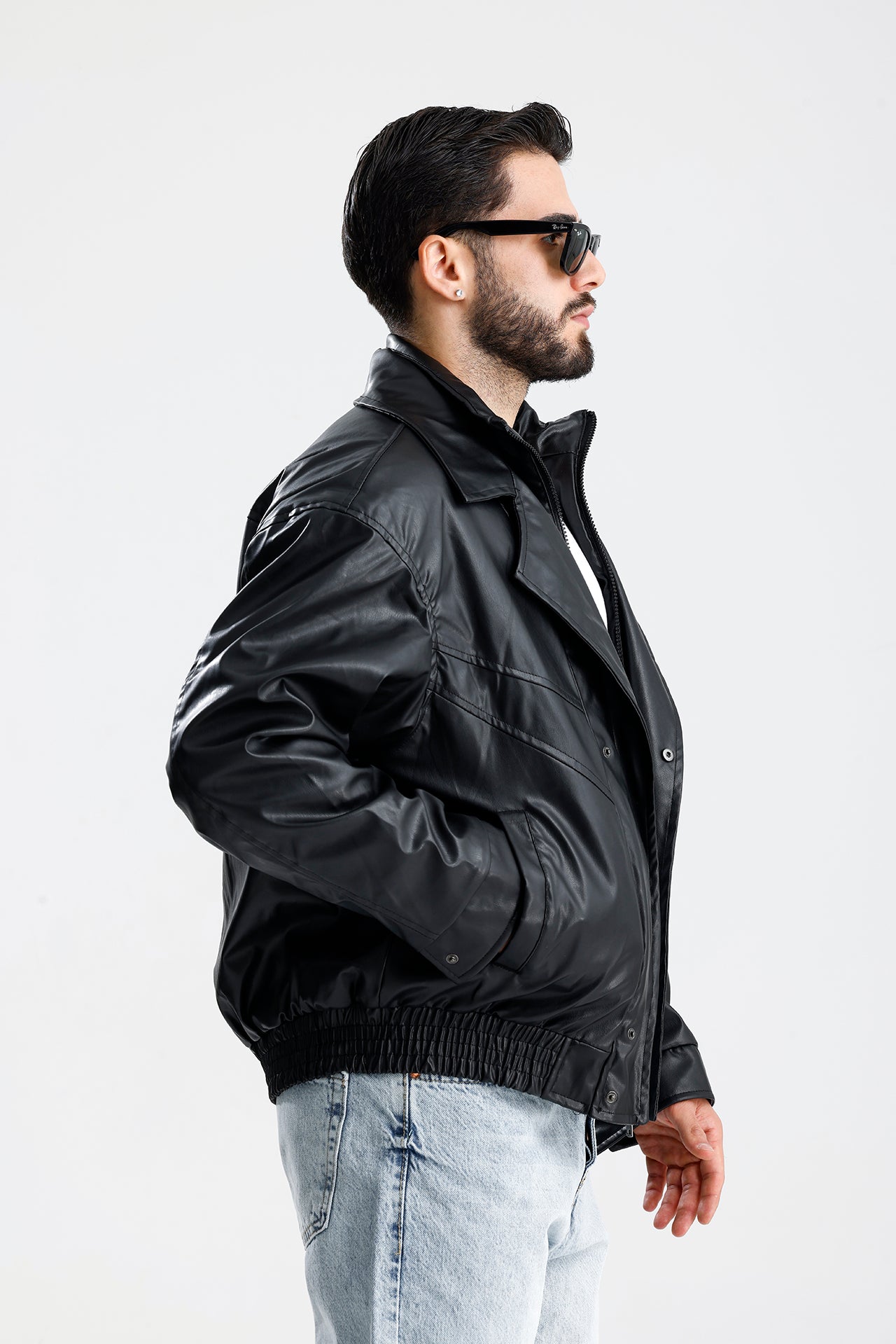 90's Kruvaze Vintage Oversize Bomber Deri Ceket