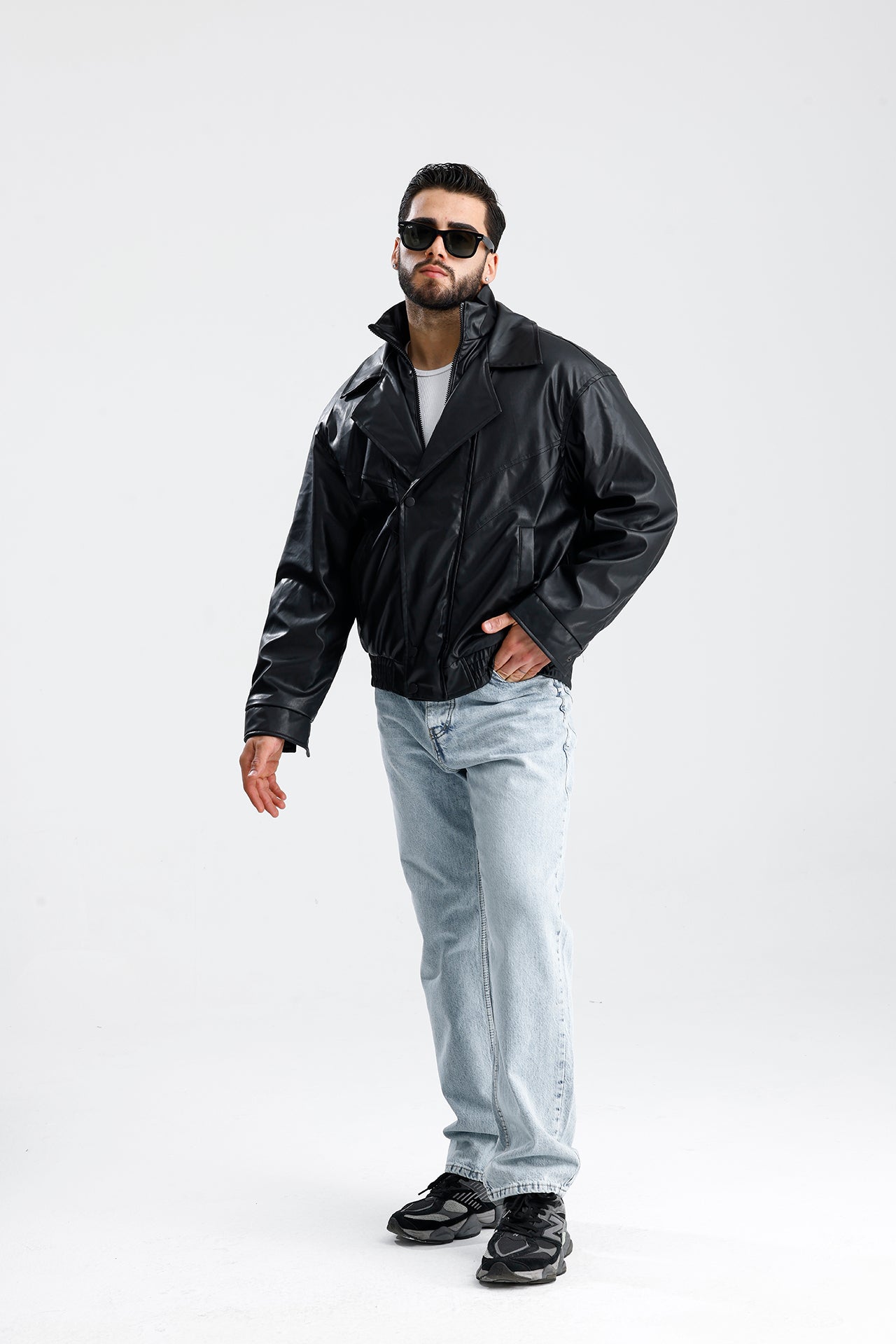 90's Kruvaze Vintage Oversize Bomber Deri Ceket