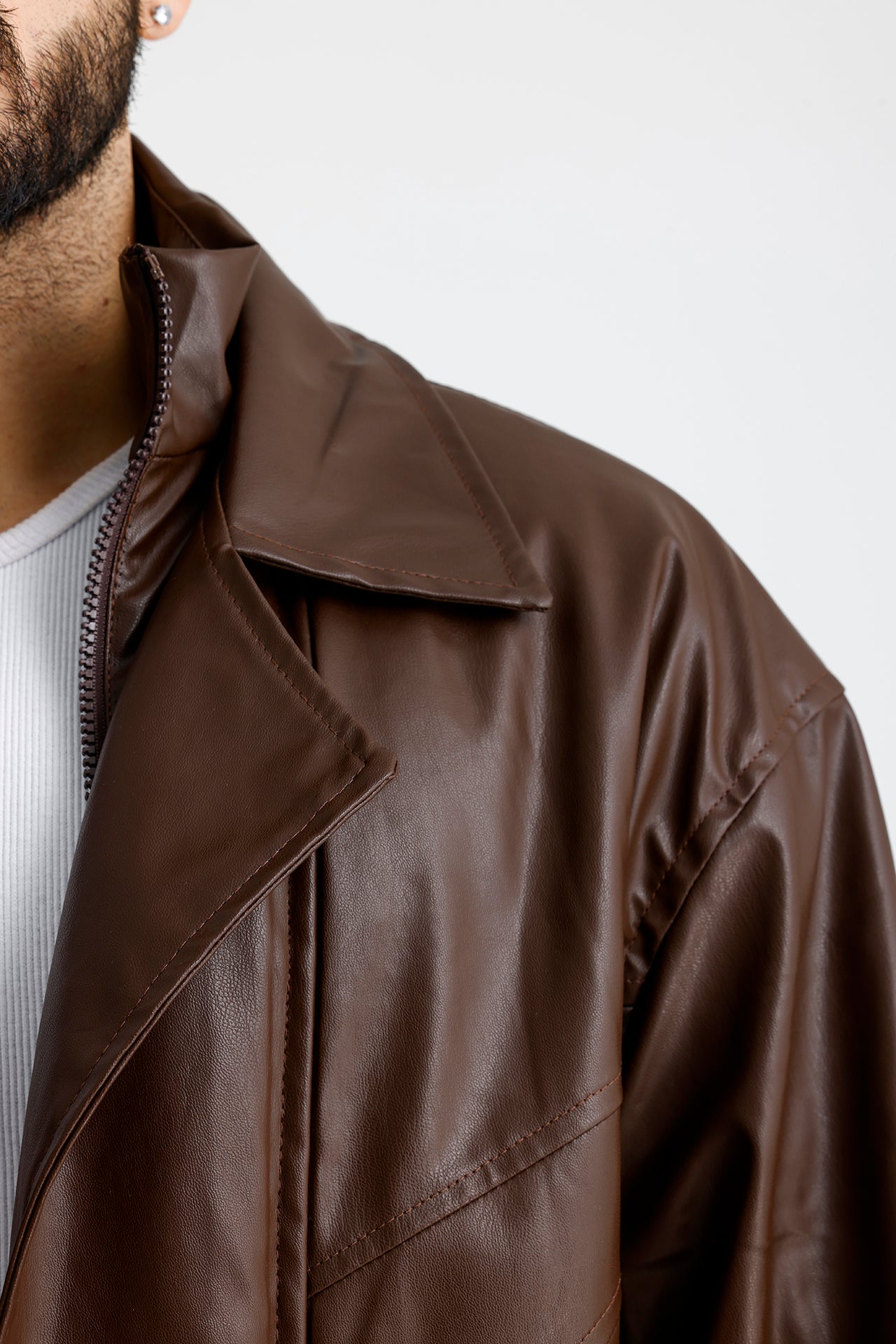 90's Kruvaze Vintage Oversize Bomber Deri Ceket