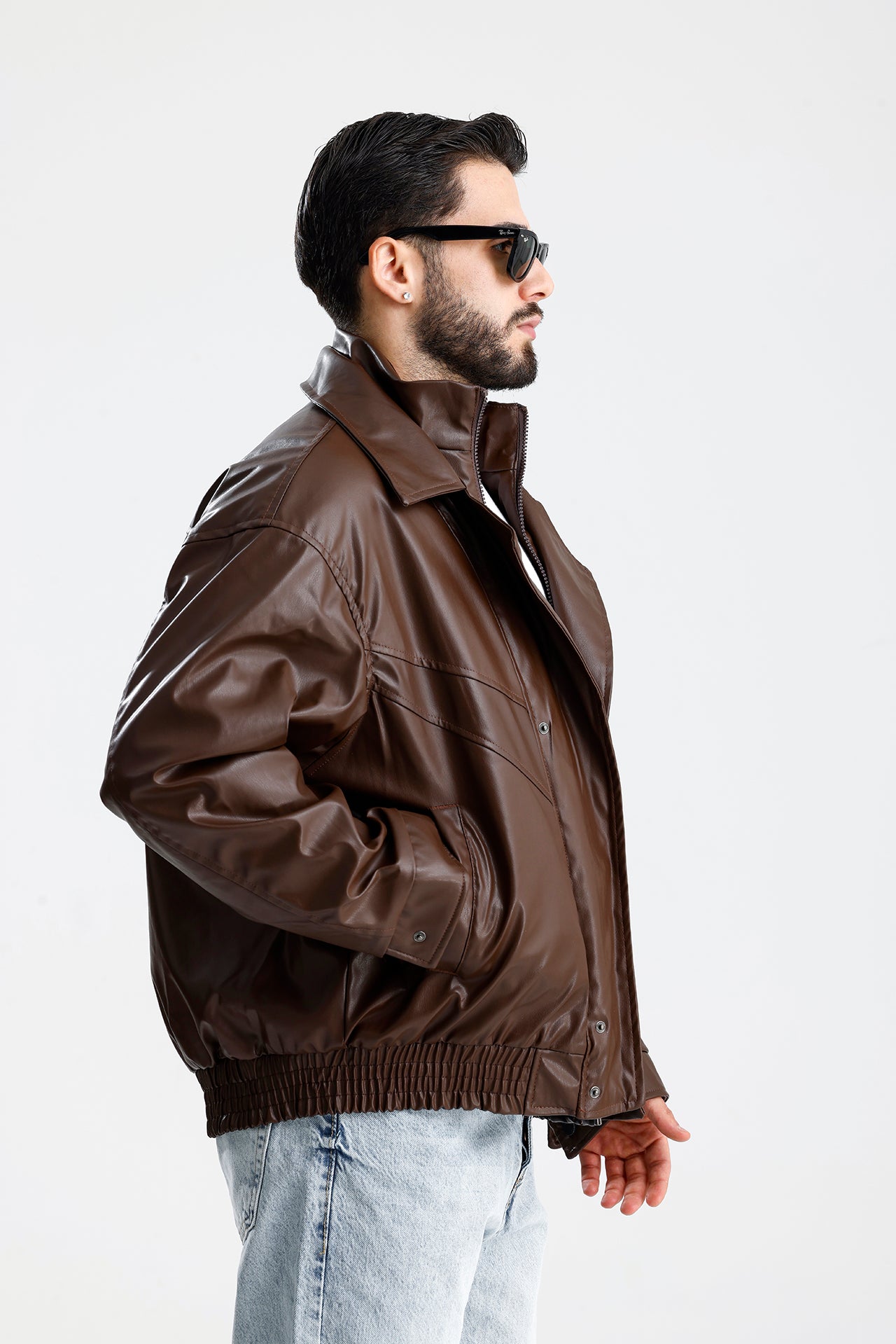 90's Kruvaze Vintage Oversize Bomber Deri Ceket