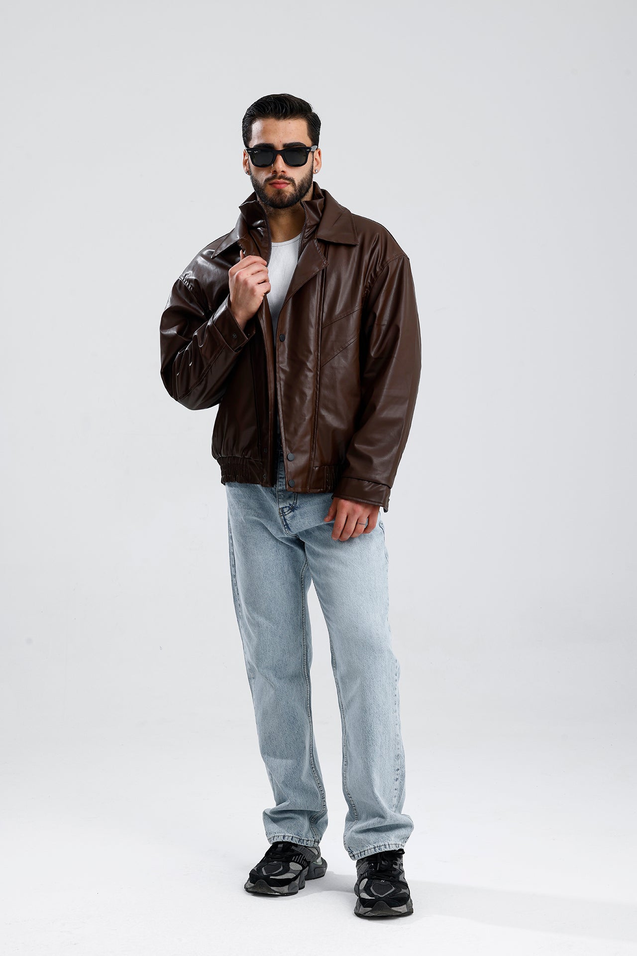 90's Kruvaze Vintage Oversize Bomber Deri Ceket