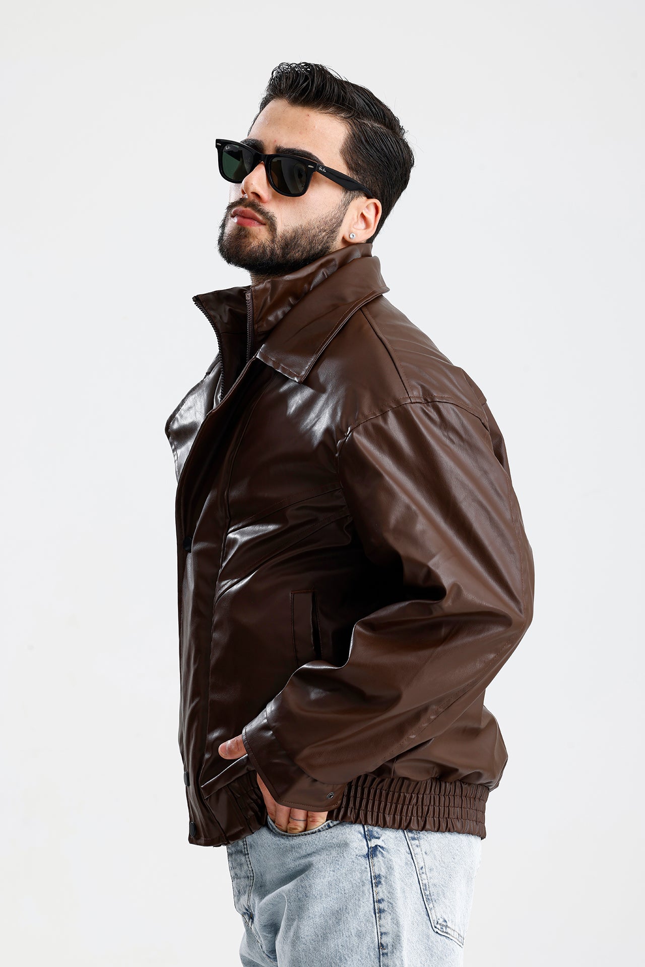 90's Kruvaze Vintage Oversize Bomber Deri Ceket