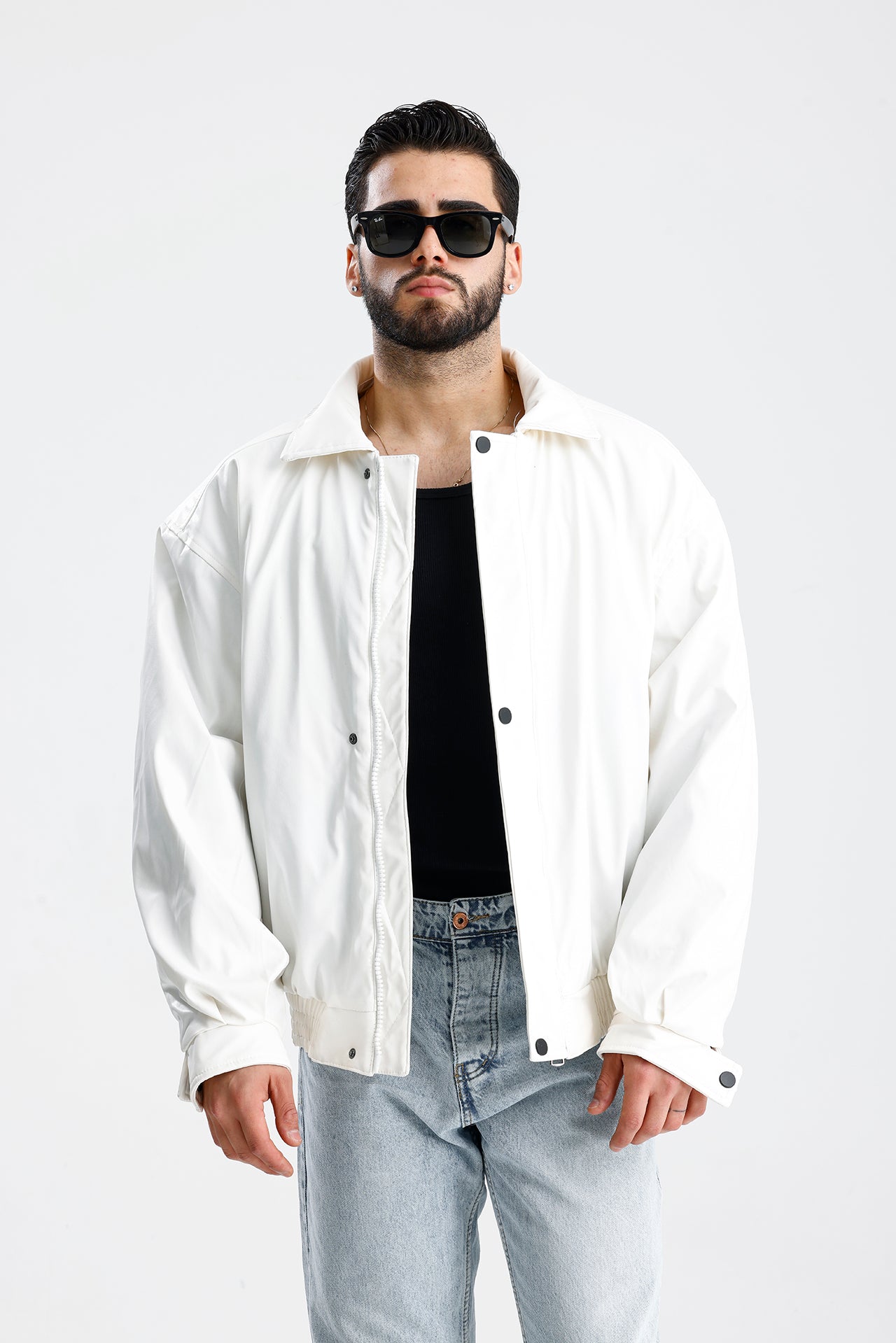 Oversize Bomber Deri Ceket