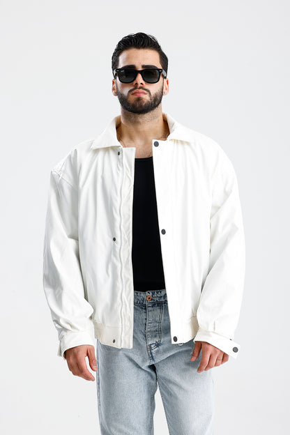 Oversize Bomber Deri Ceket