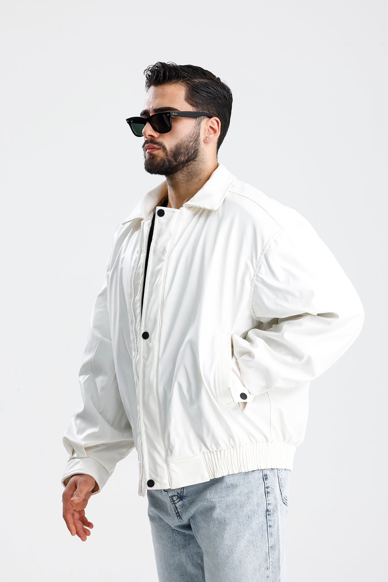 Oversize Bomber Deri Ceket