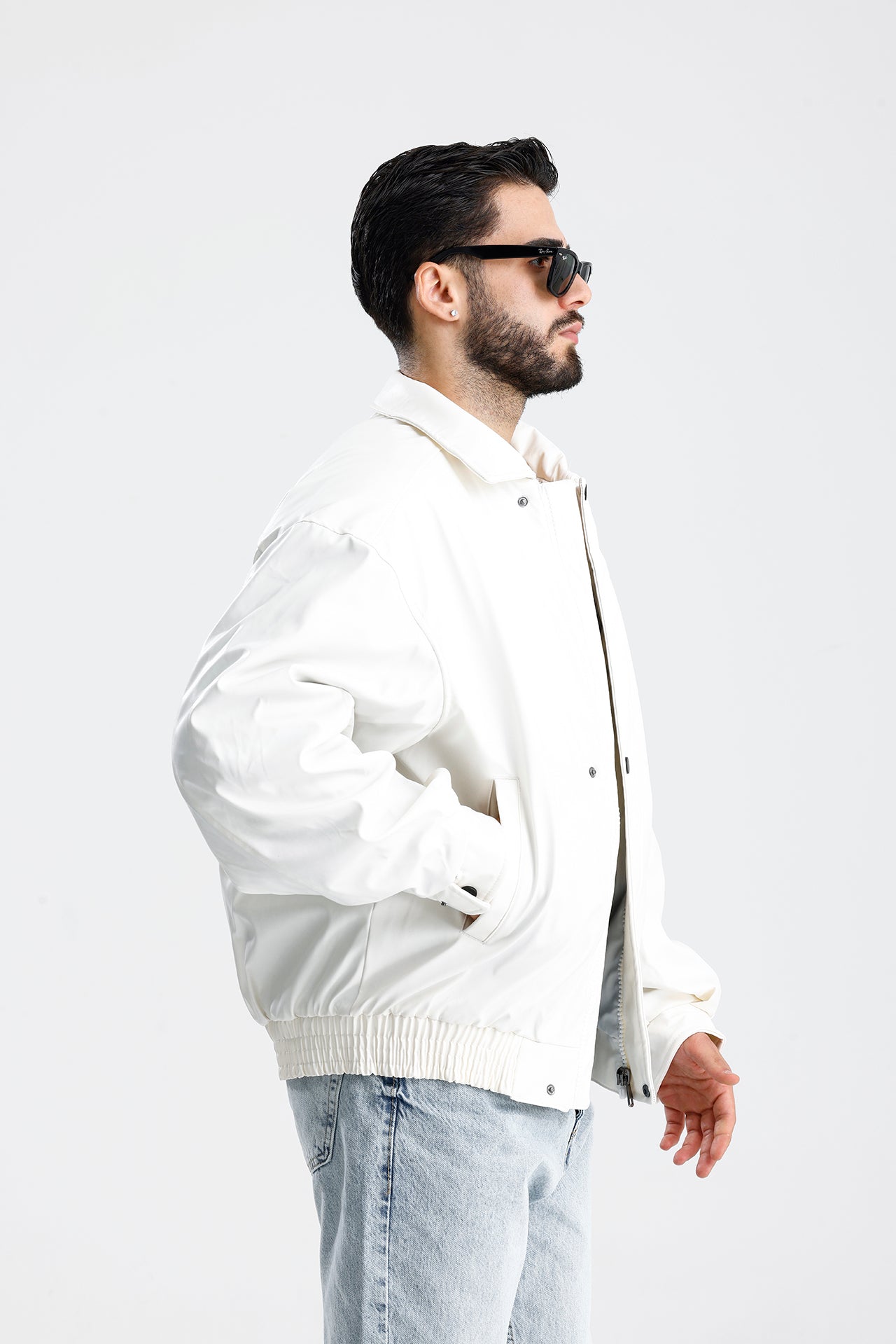Oversize Bomber Deri Ceket
