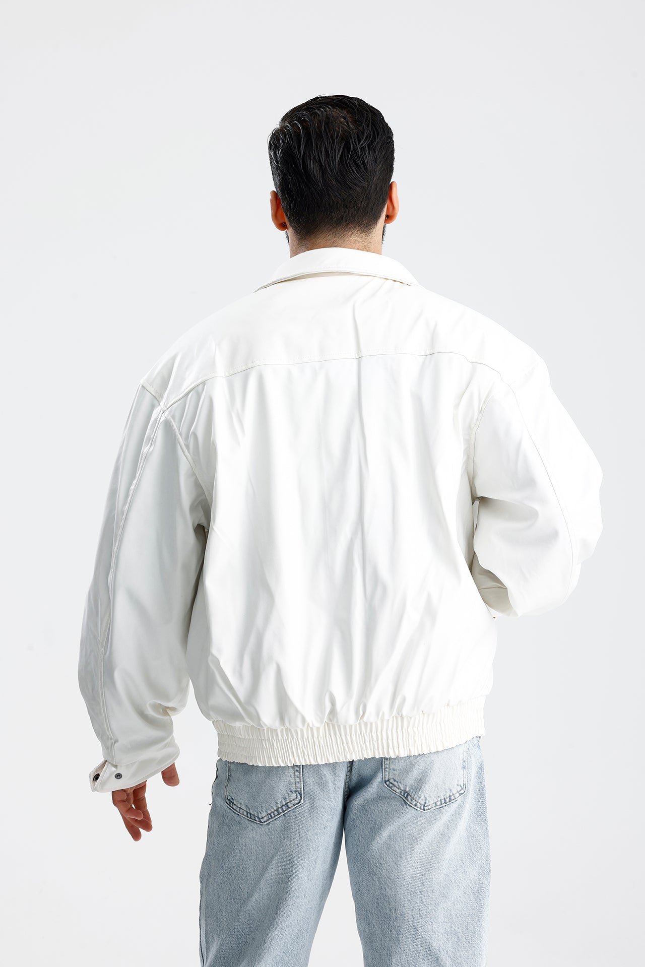 Oversize Bomber Deri Ceket