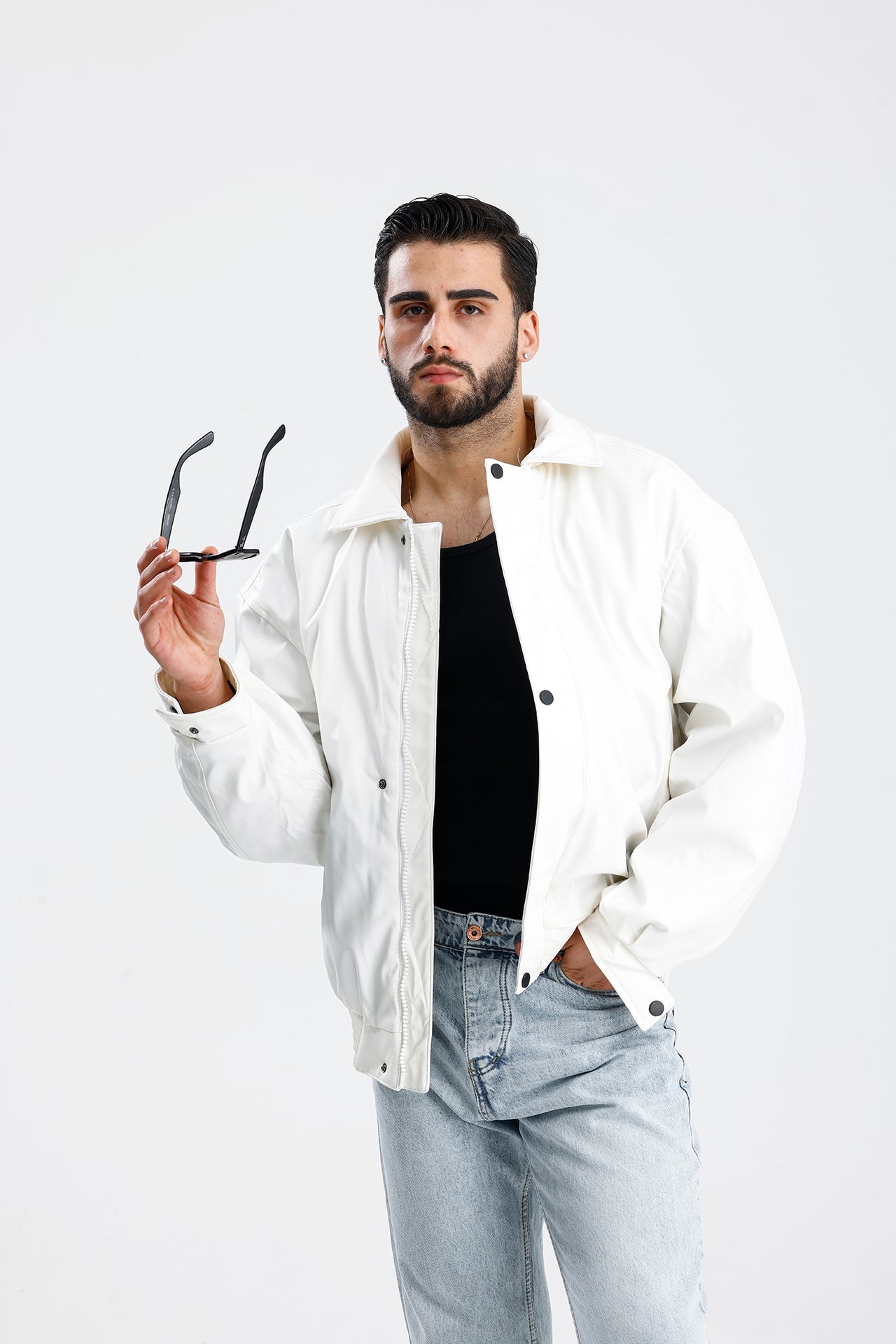 Oversize Bomber Deri Ceket