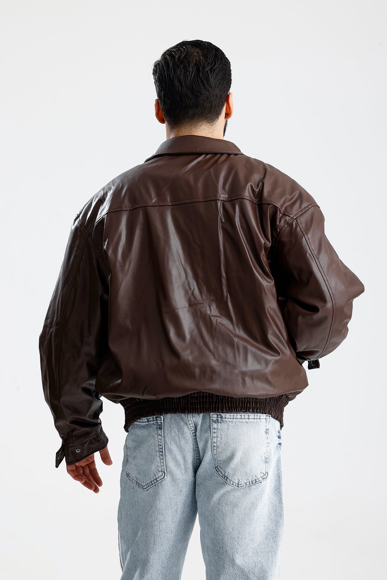 Oversize Bomber Deri Ceket