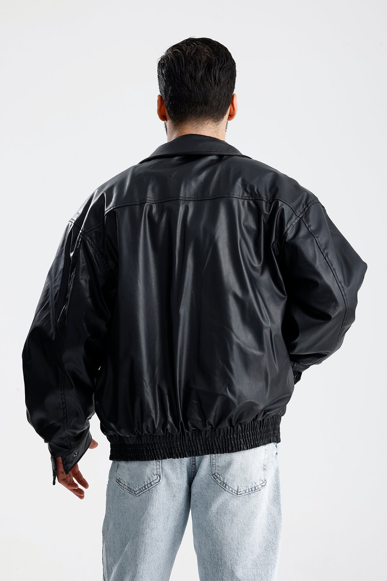 Oversize Bomber Deri Ceket