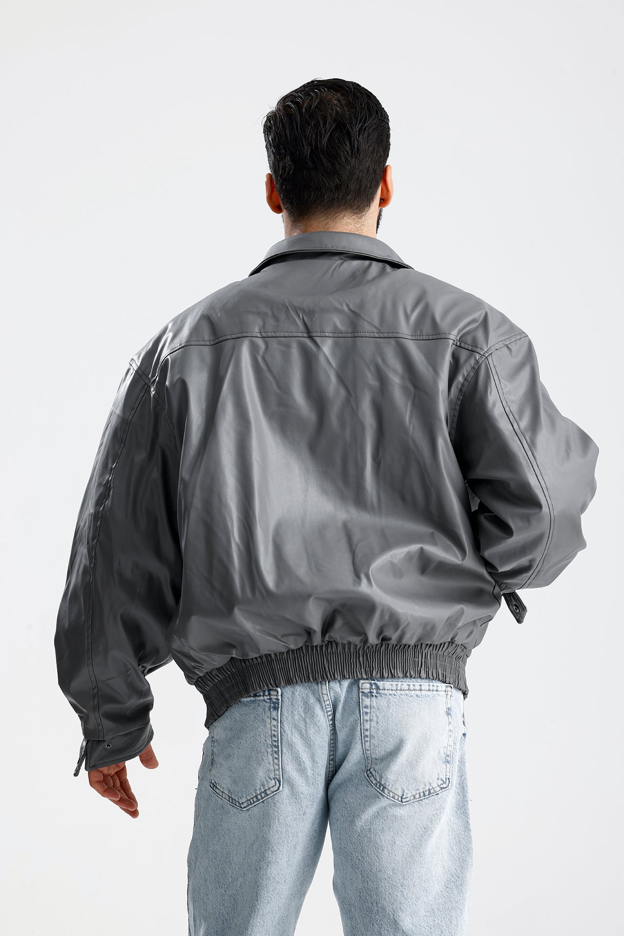 Oversize Bomber Deri Ceket
