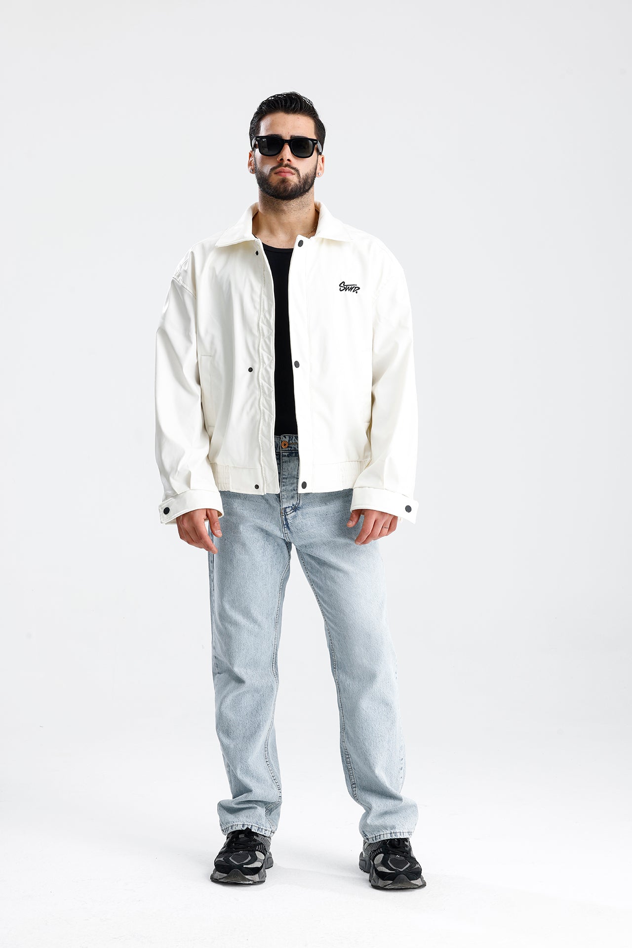 STWD Nakışlı Bomber Deri Ceket