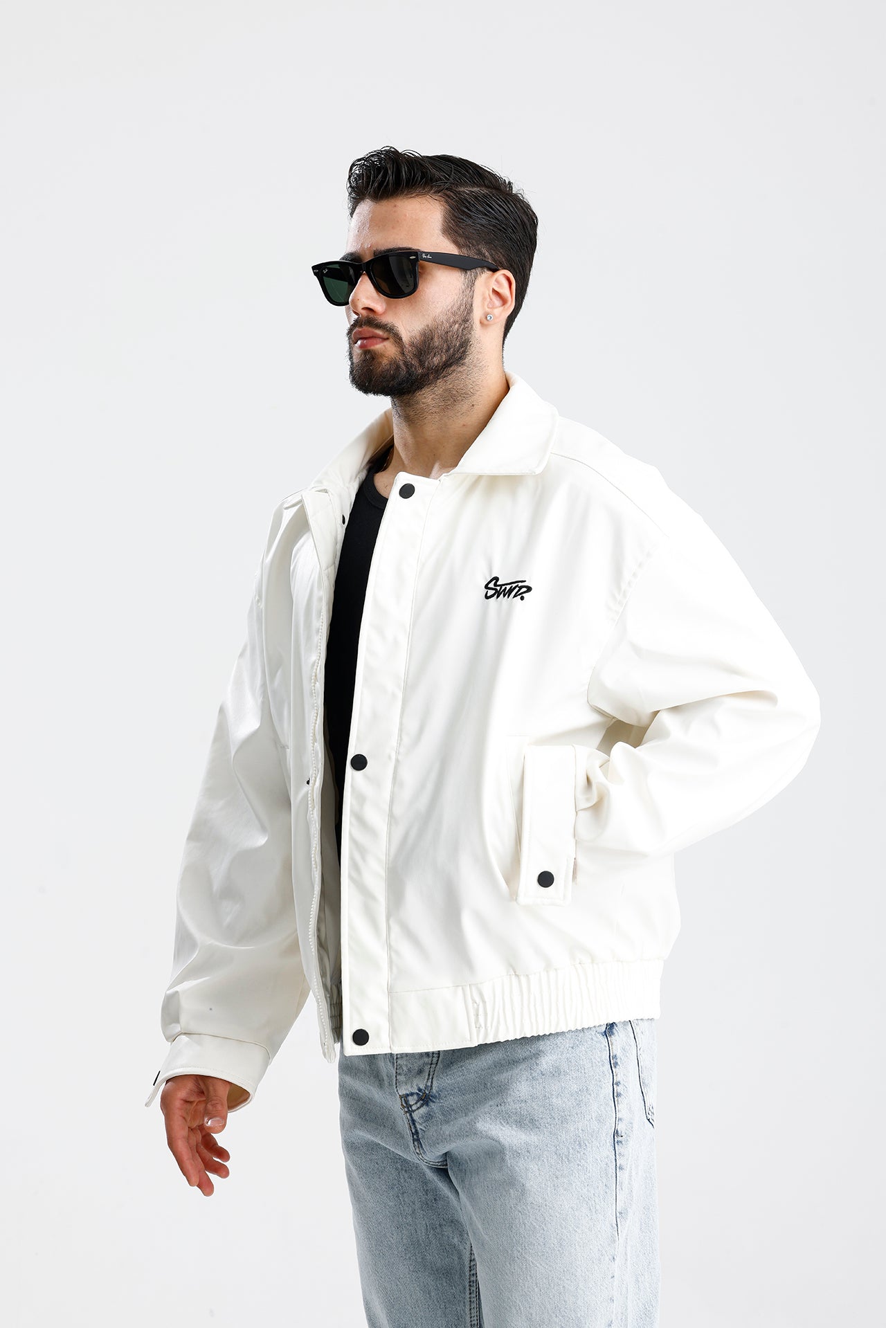 STWD Nakışlı Bomber Deri Ceket