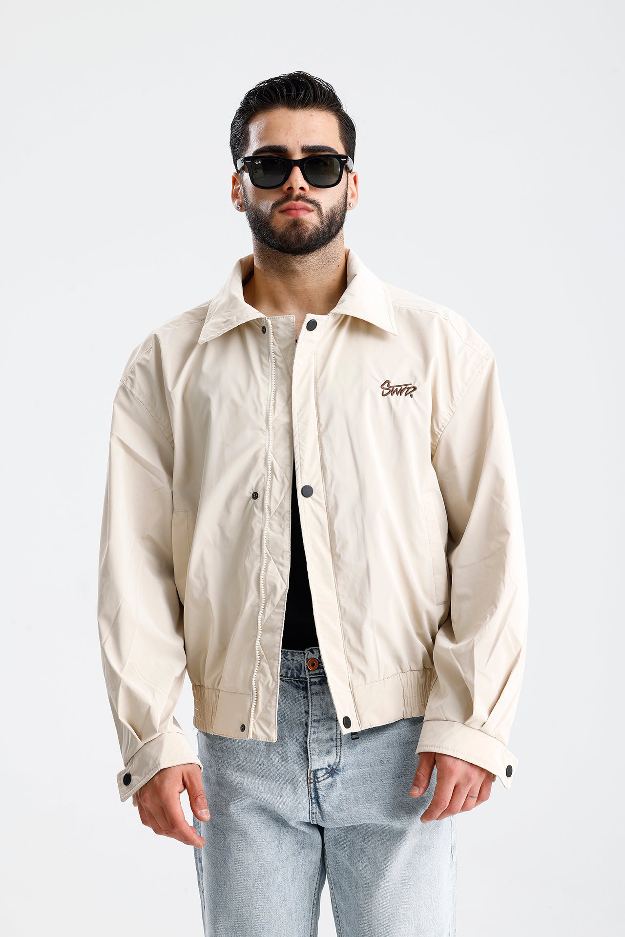 STWD Nakışlı Bomber Deri Ceket