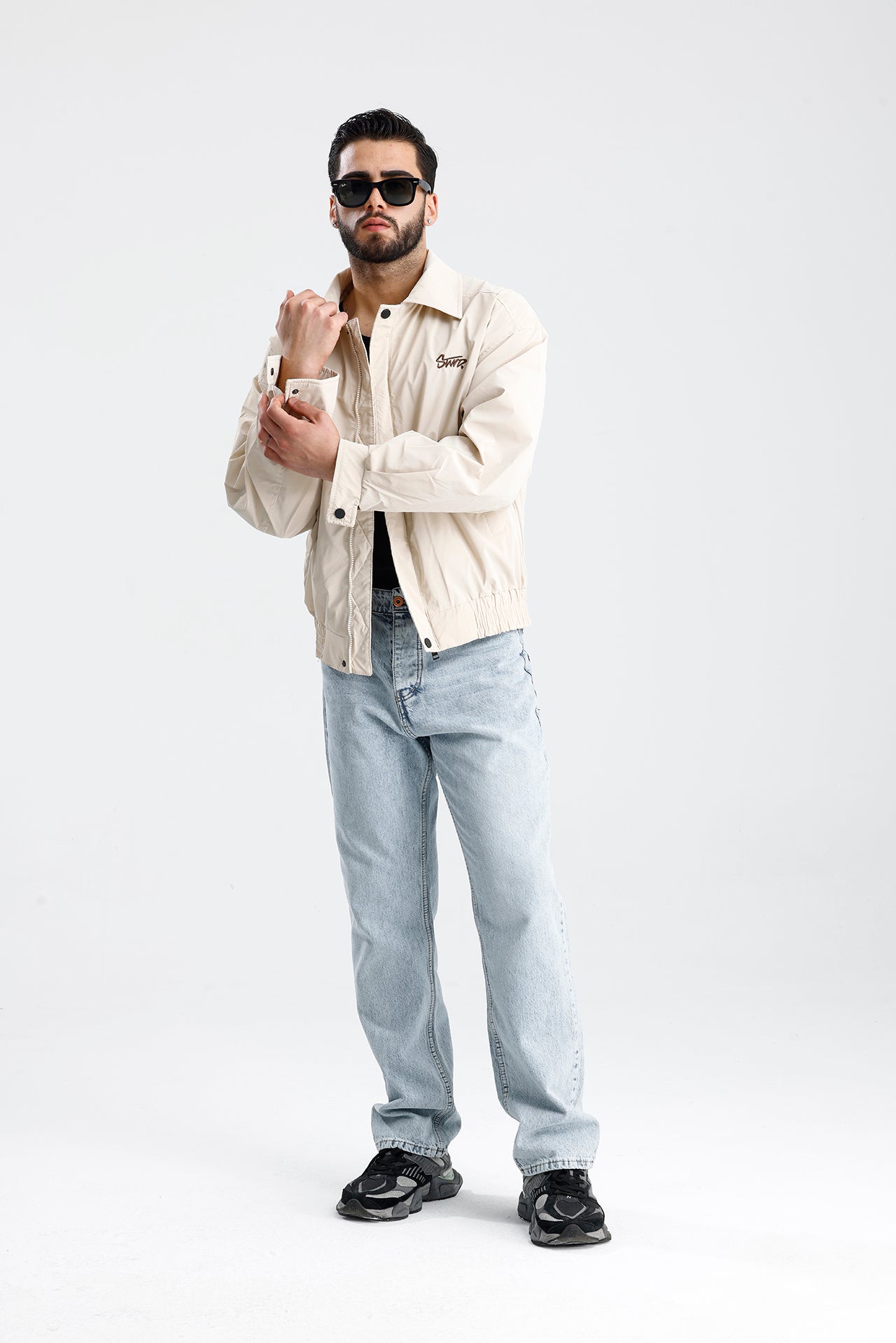 STWD Nakışlı Bomber Deri Ceket