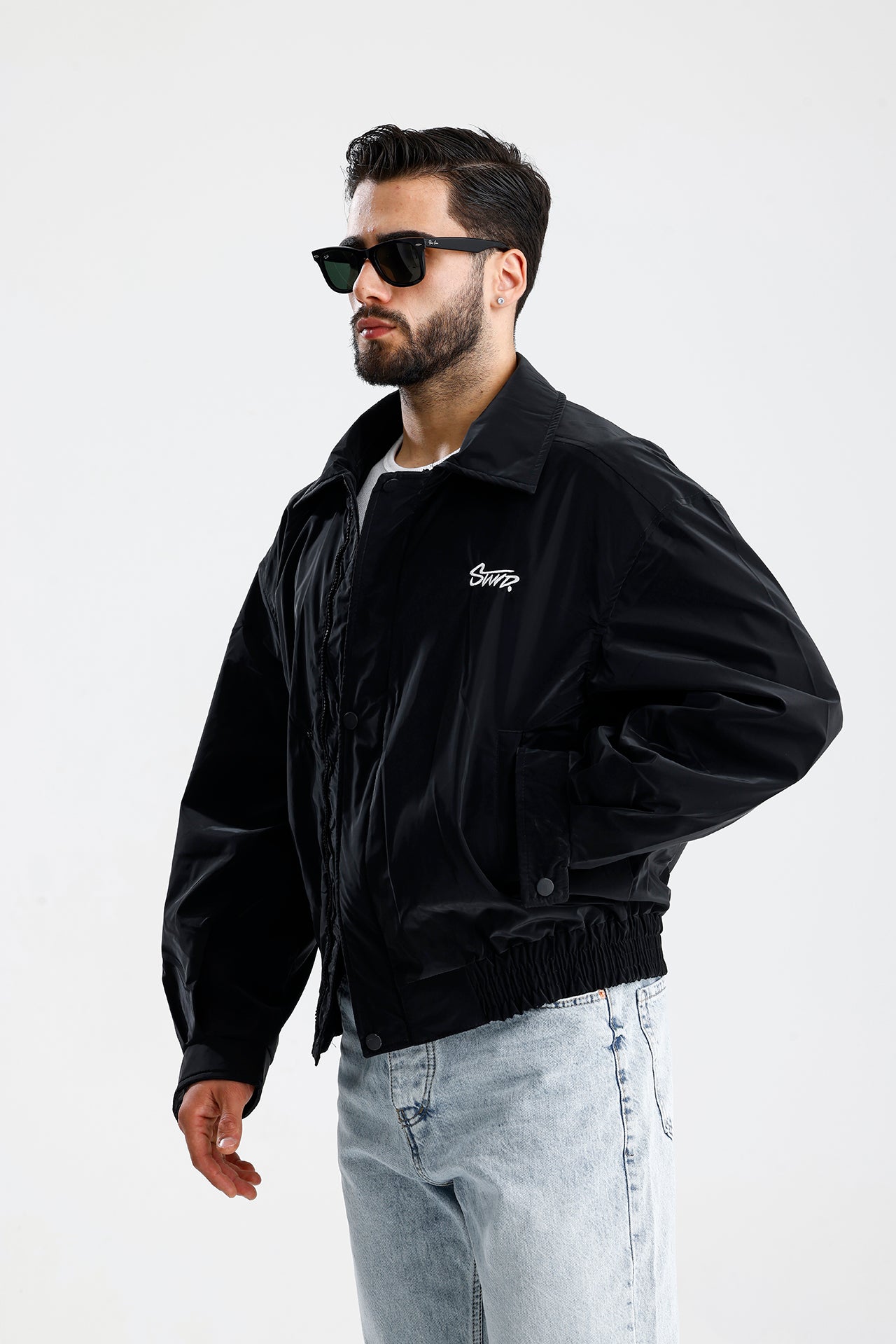 STWD Nakışlı Bomber Deri Ceket