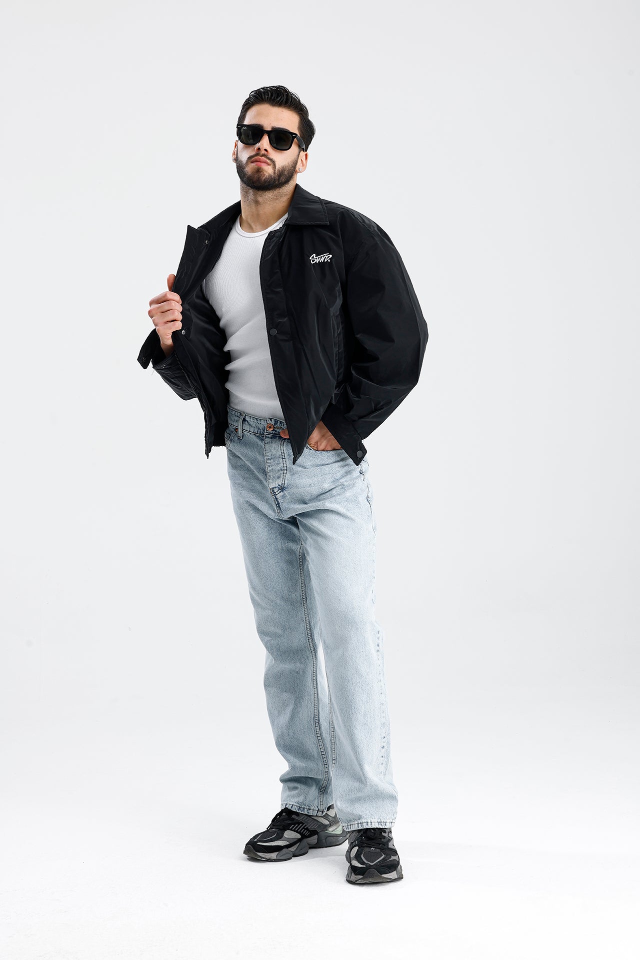 STWD Nakışlı Bomber Deri Ceket