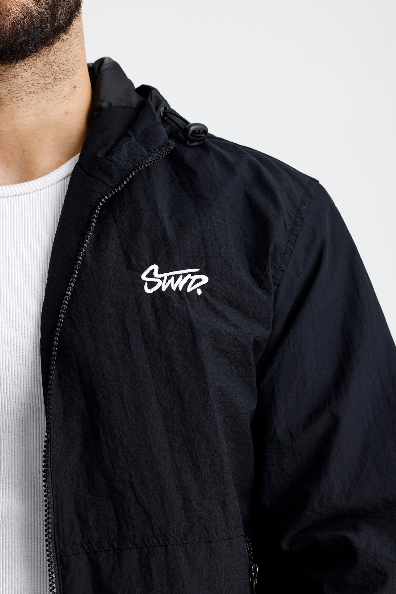 STWD Nakışlı Oversize Yağmurluk Ceket