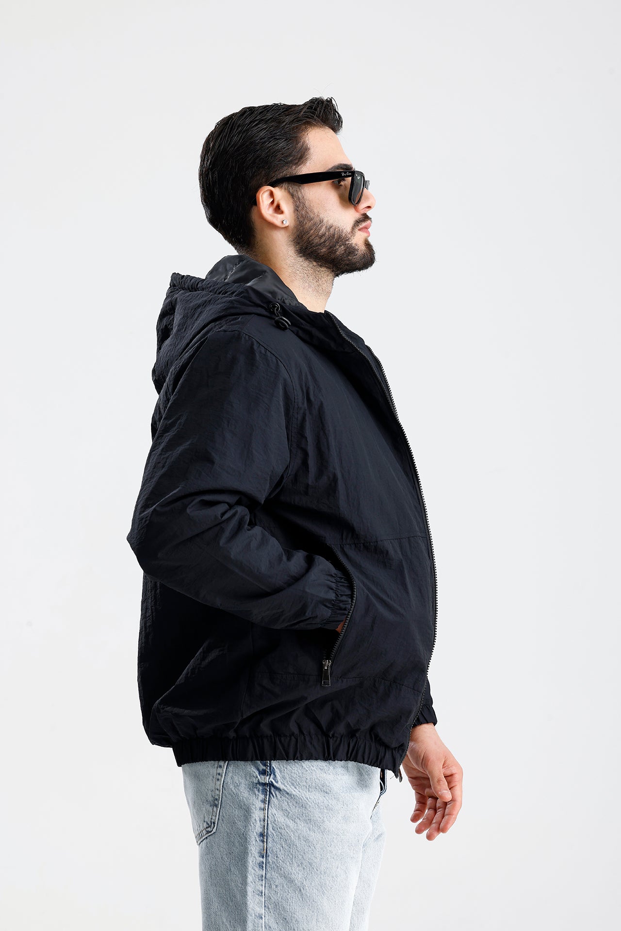 STWD Nakışlı Oversize Yağmurluk Ceket