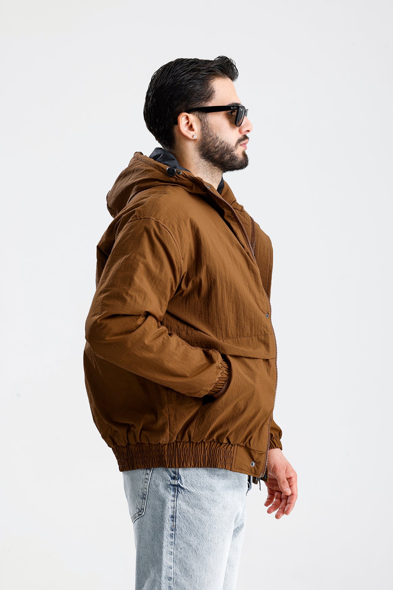 STWD Nakışlı Oversize Yağmurluk Ceket