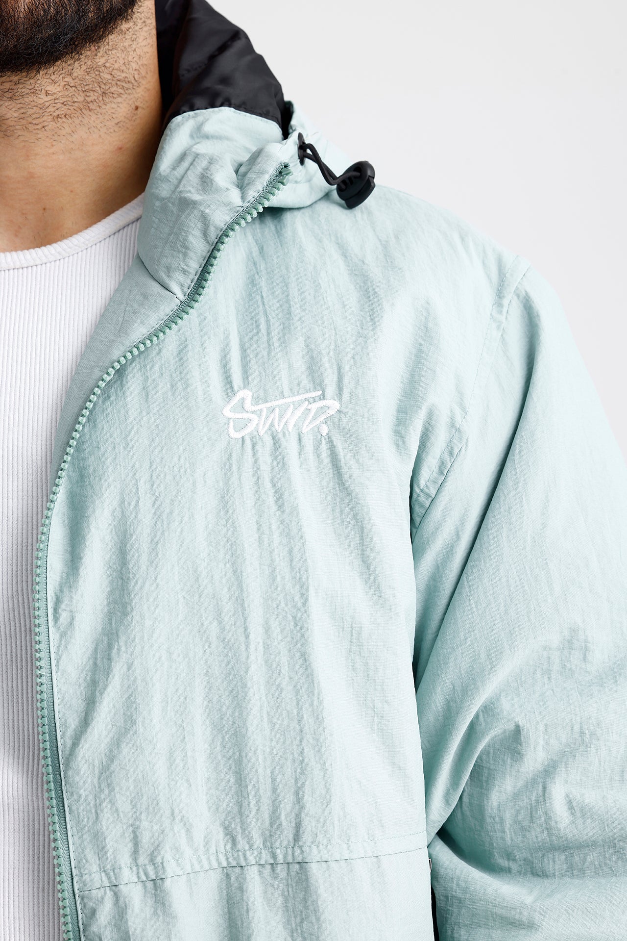 STWD Nakışlı Oversize Yağmurluk Ceket