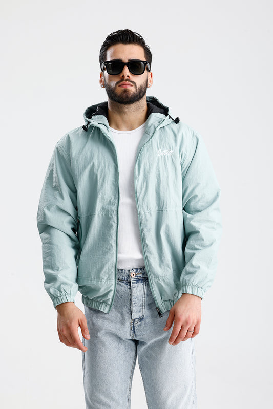 STWD Nakışlı Oversize Yağmurluk Ceket