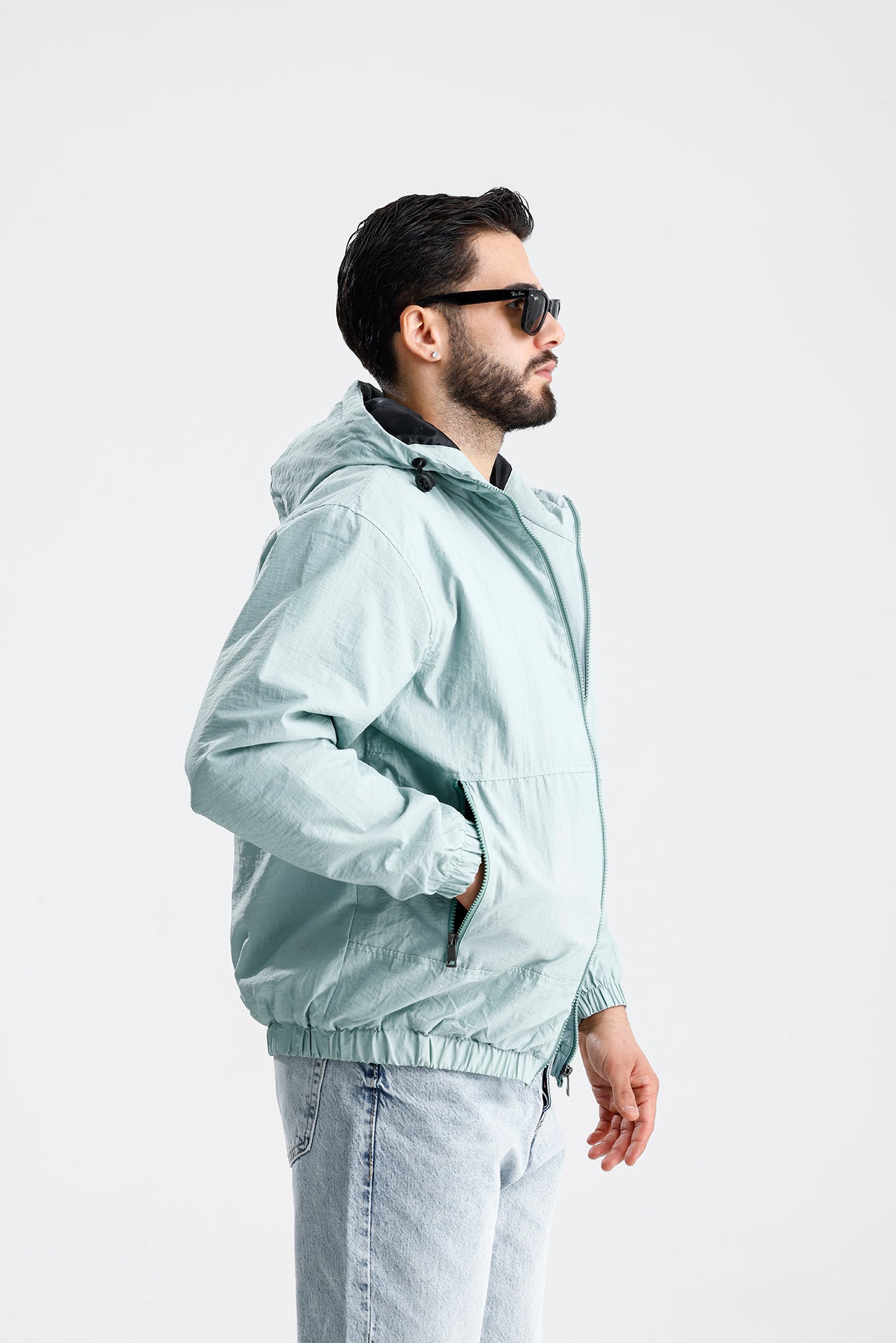 STWD Nakışlı Oversize Yağmurluk Ceket