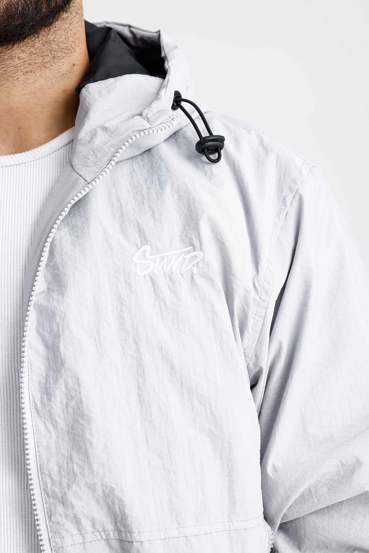 STWD Nakışlı Oversize Yağmurluk Ceket