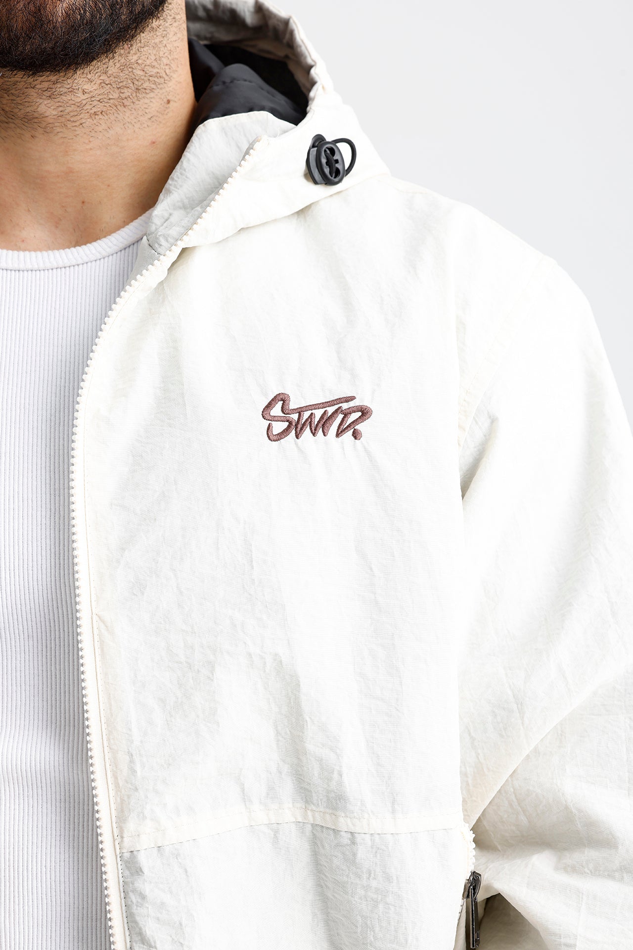 STWD Nakışlı Oversize Yağmurluk Ceket