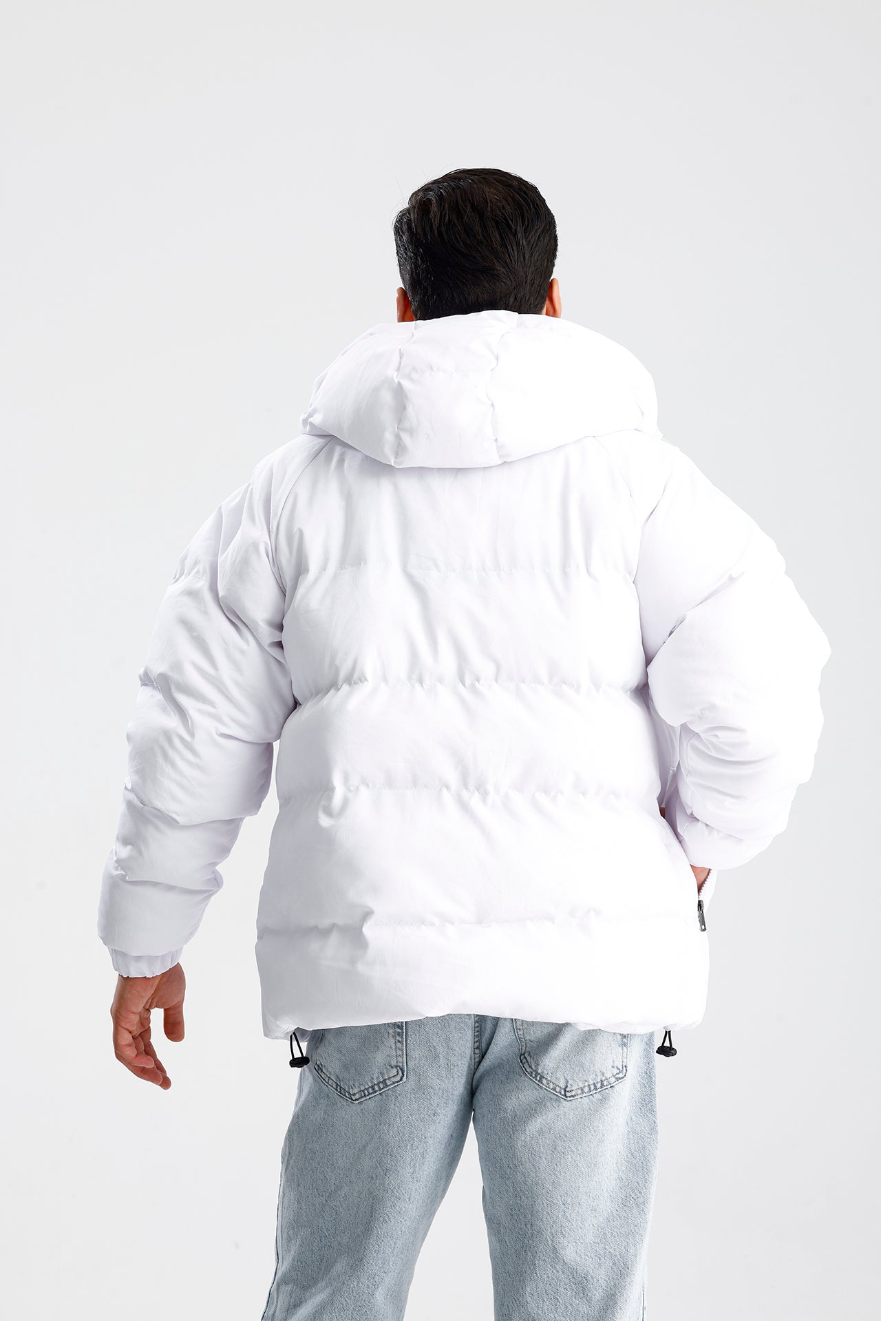 STWD Nakışlı Oversize Kapüşonlu Şişme Mont