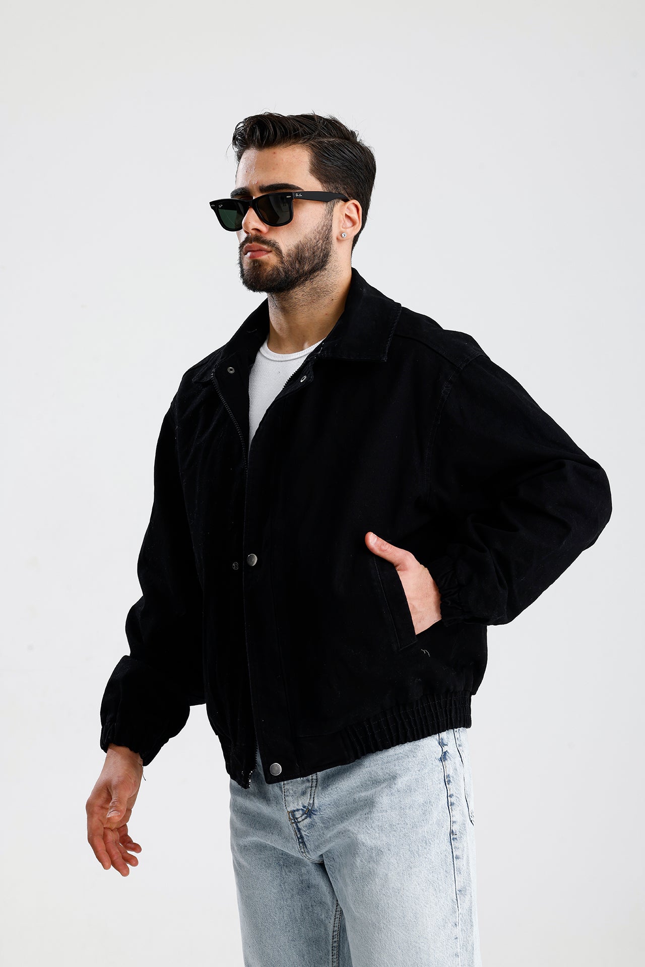 Yıkamalı Premium Bomber Kot Ceket