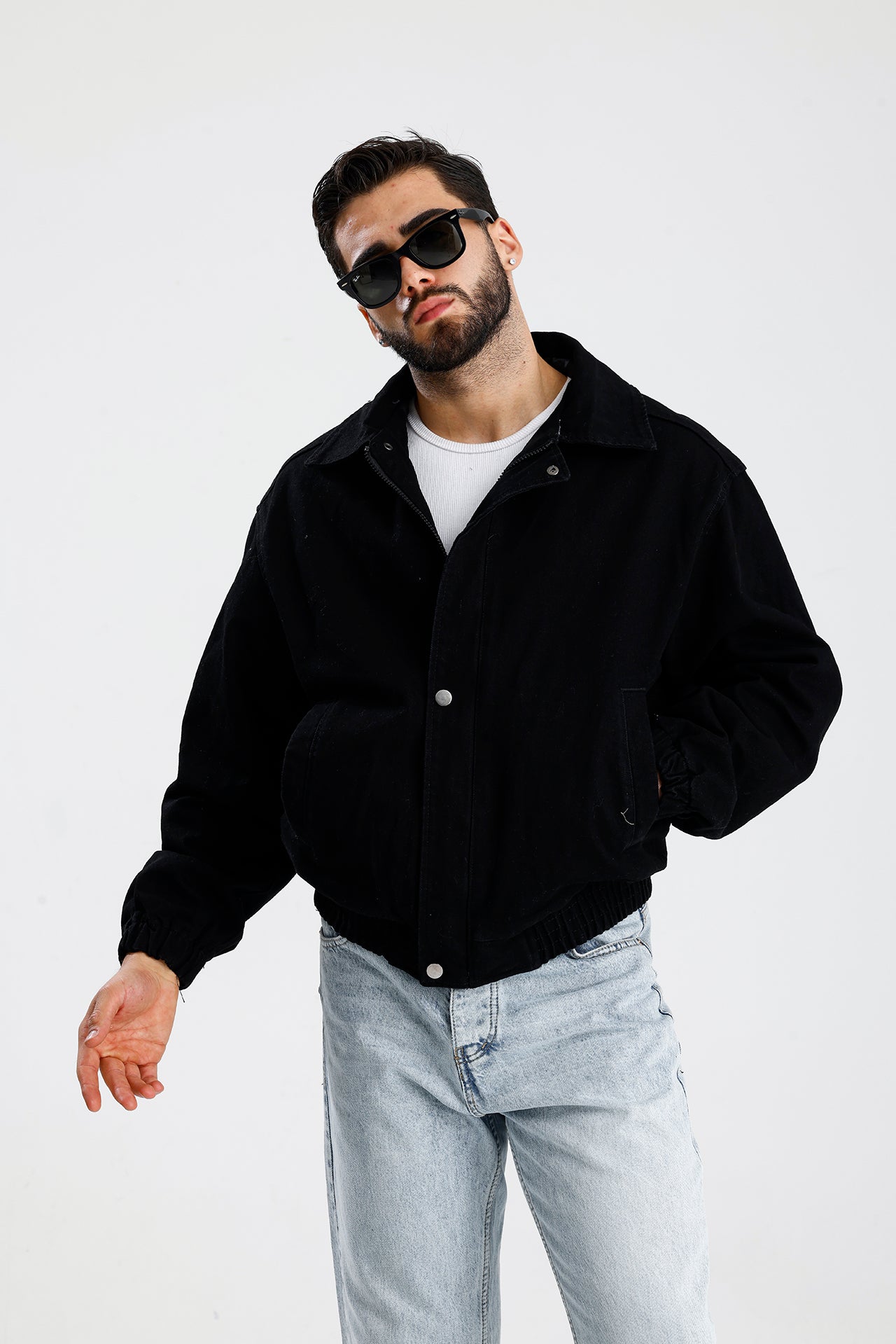 Yıkamalı Premium Bomber Kot Ceket